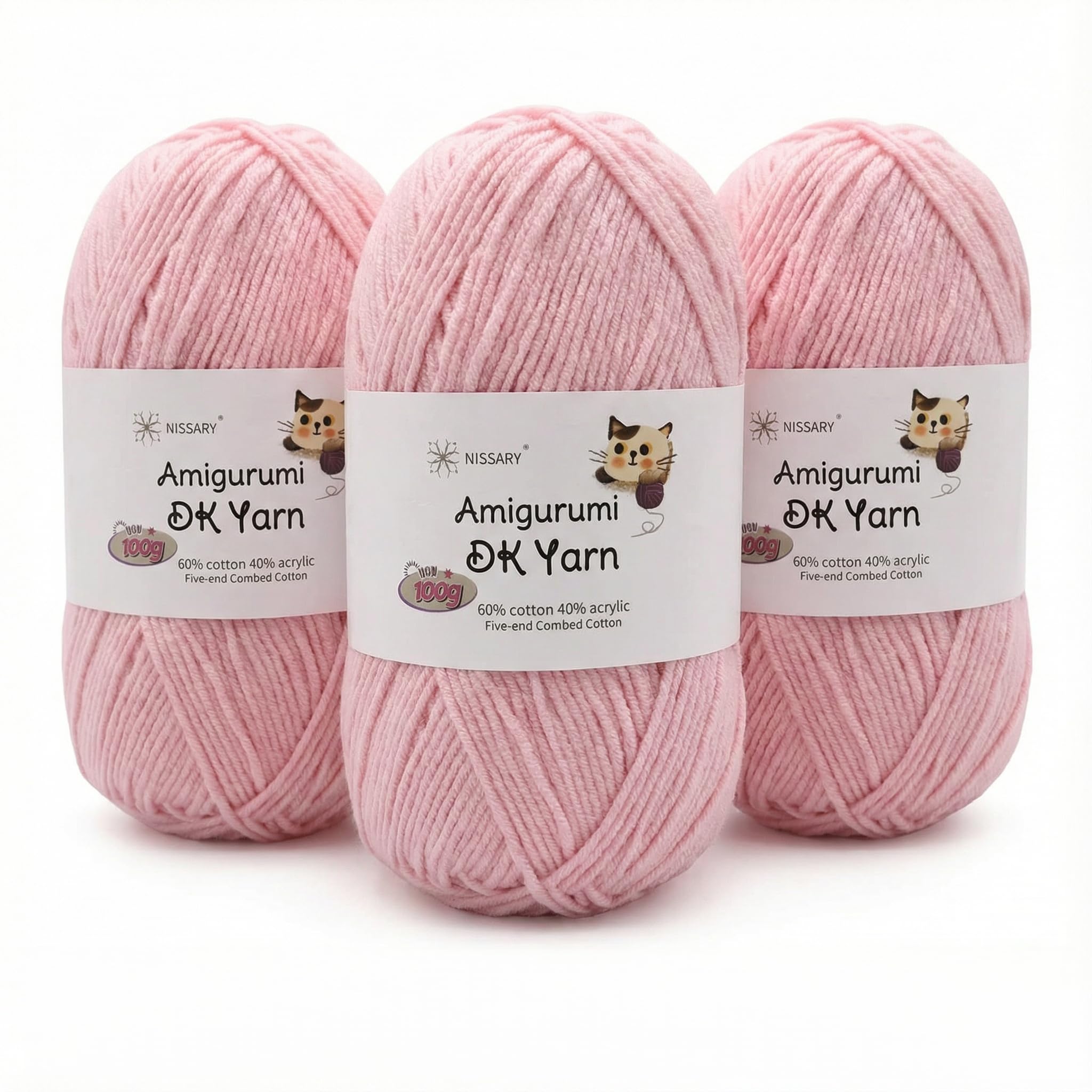 Häkelgarn,100g Baumwoll-DK-Garn 60% Baumwolle, 40% Acryl