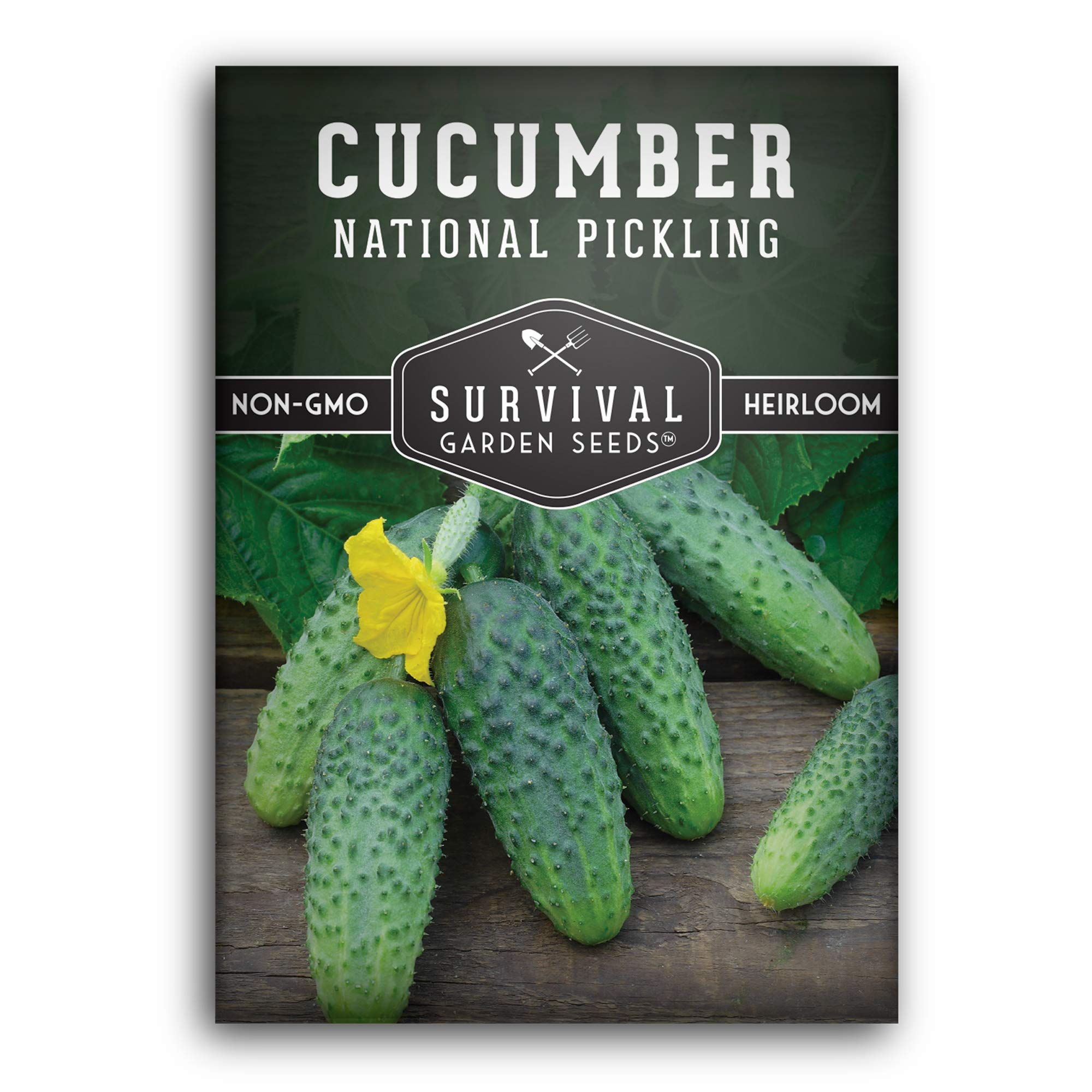 Survival Garden Seeds National Pickling Cucumber Seeds for Planting | Heirloom Non-GMO Variety for Crisp Homemade Pickles (1 Pack)