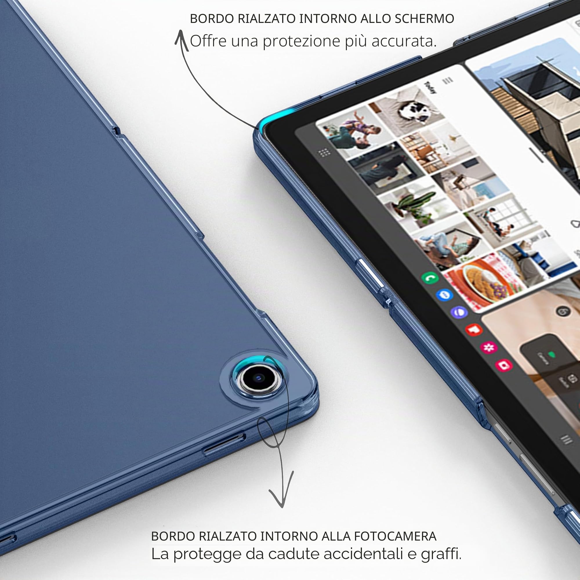 CACOE Custodia Compatibile Samsung Galaxy Tab A11+ A11 Plus A9 Plus 11 Pollici 2025/2023 Cover Posteriore Opaca Traslucida Ultra Sottile Blu