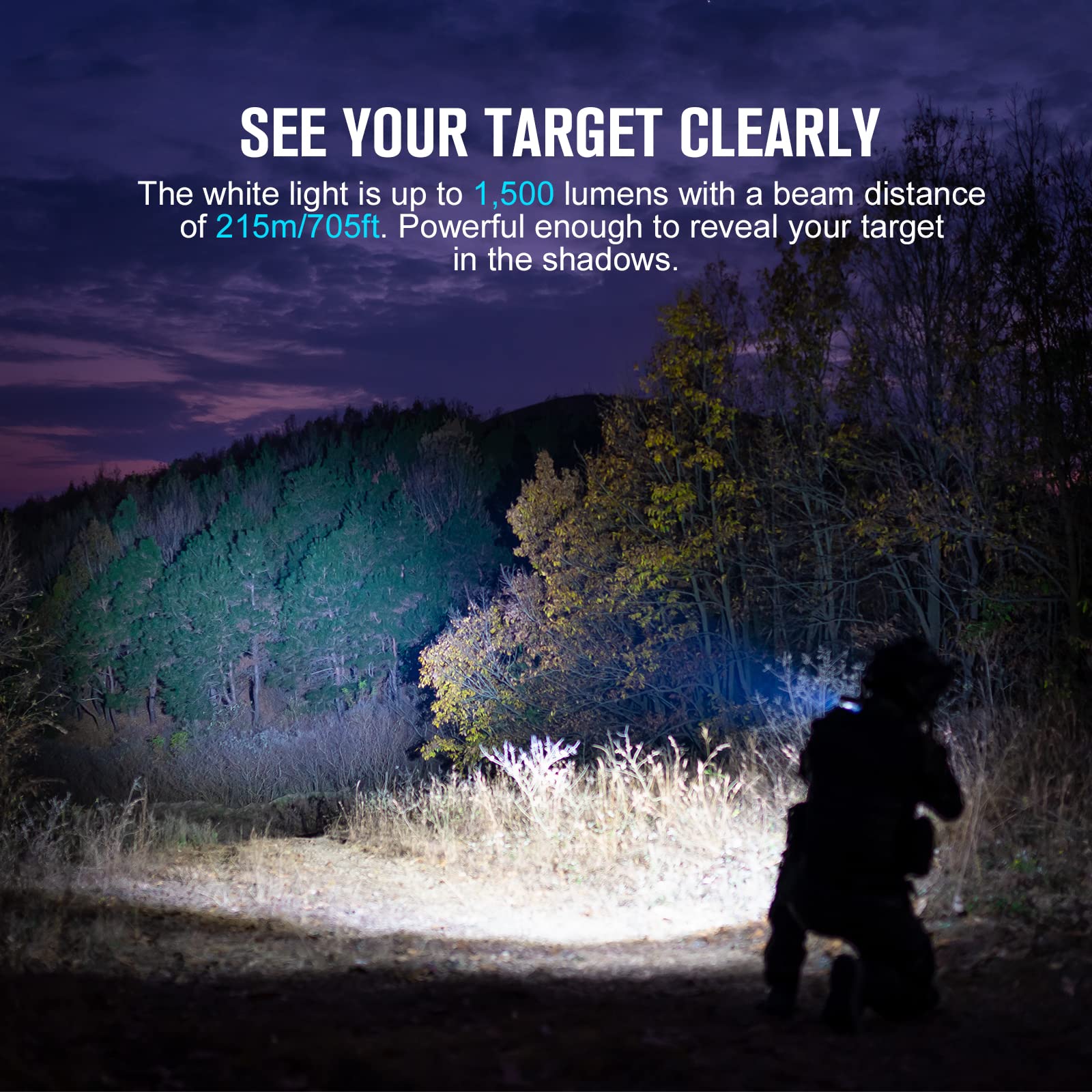 Olight Odin S Lampe tactique 1500 lm sur les rails d'arme - Olight ance