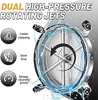 Vista 2 de Limpiador de superficies a presión de 19" con 4 ruedas - Limpiador de superficies de acero inoxidable para accesorio de lavadora a presión