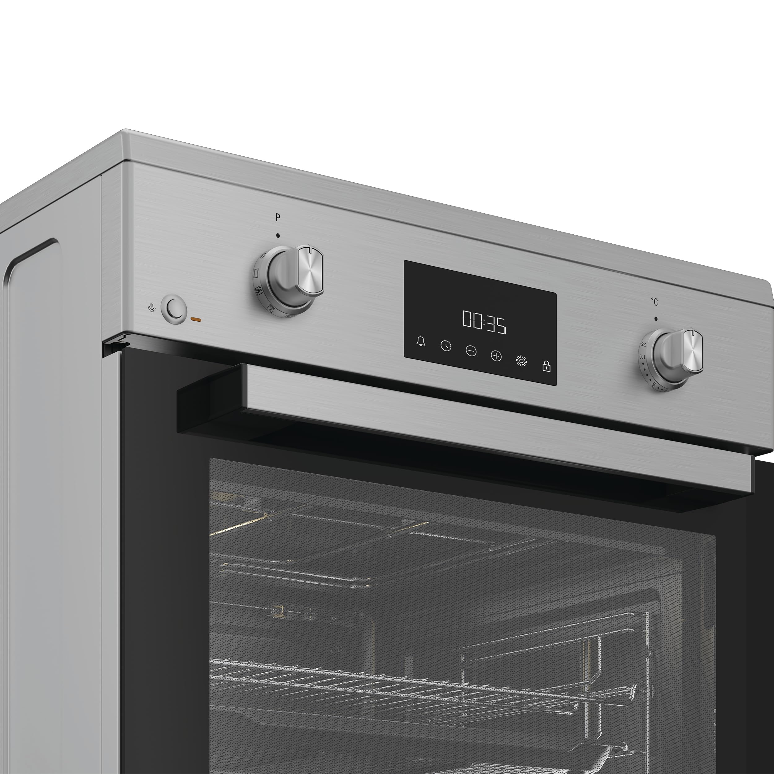 Hotpoint Ariston H6I8LMSAX – Cucina a libera installazione 60x60 cm con forno multifunzione ventilato da 72L, piano a induzione, classe A, Diamond Clean, Air Fry, Active Multiflow – Acciaio Inox