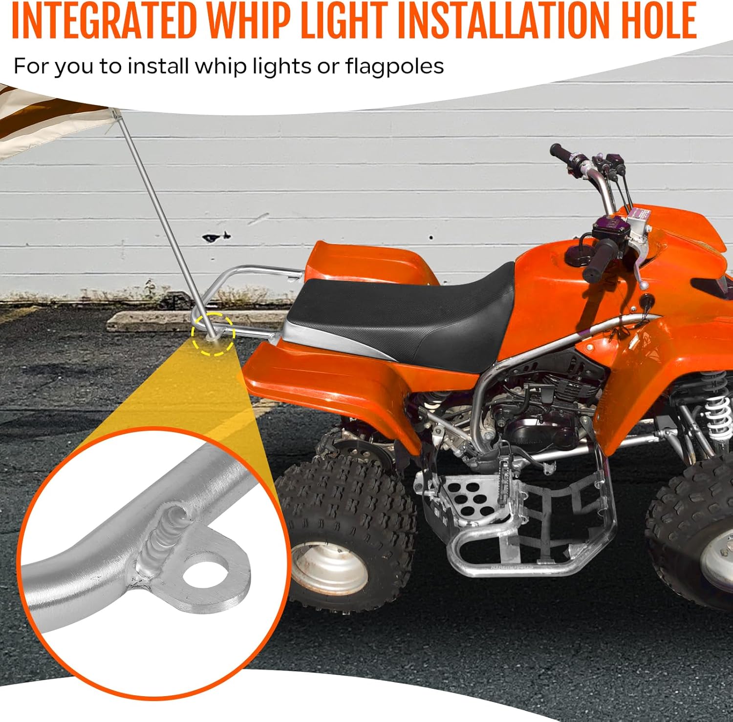 Alpha Rider Aluminum Rear Wide Grab Bar Bumper Compatible with Yamaha Blaster200 YFS200 1988-2006，ATV Rear Grab Bar Bumper Grab Bar Racing Handle Bumper Bracket Bumper Silvery