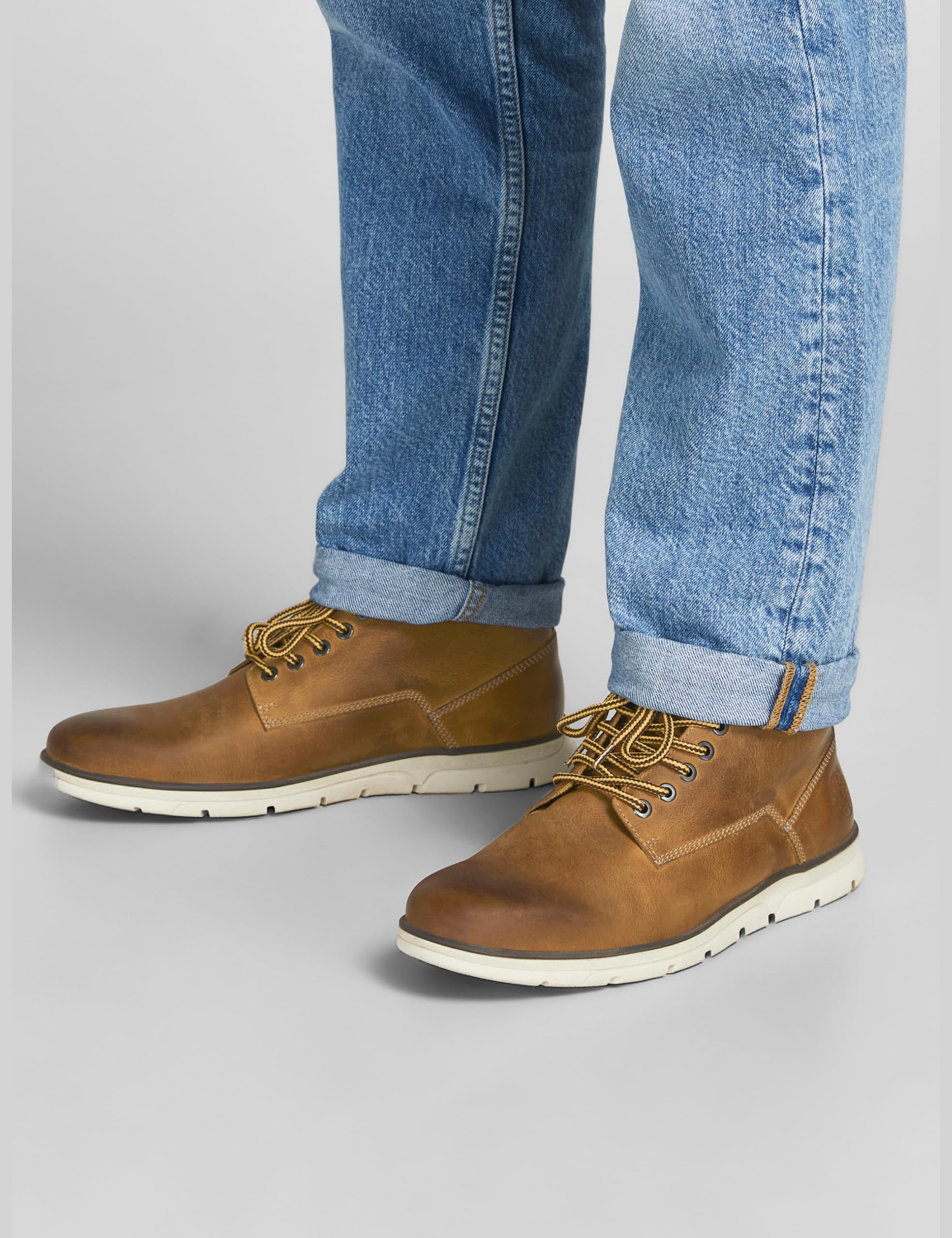 JACK & JONES Jfwtubar Piel Honey Sn Botas cortas al tobilloHombre