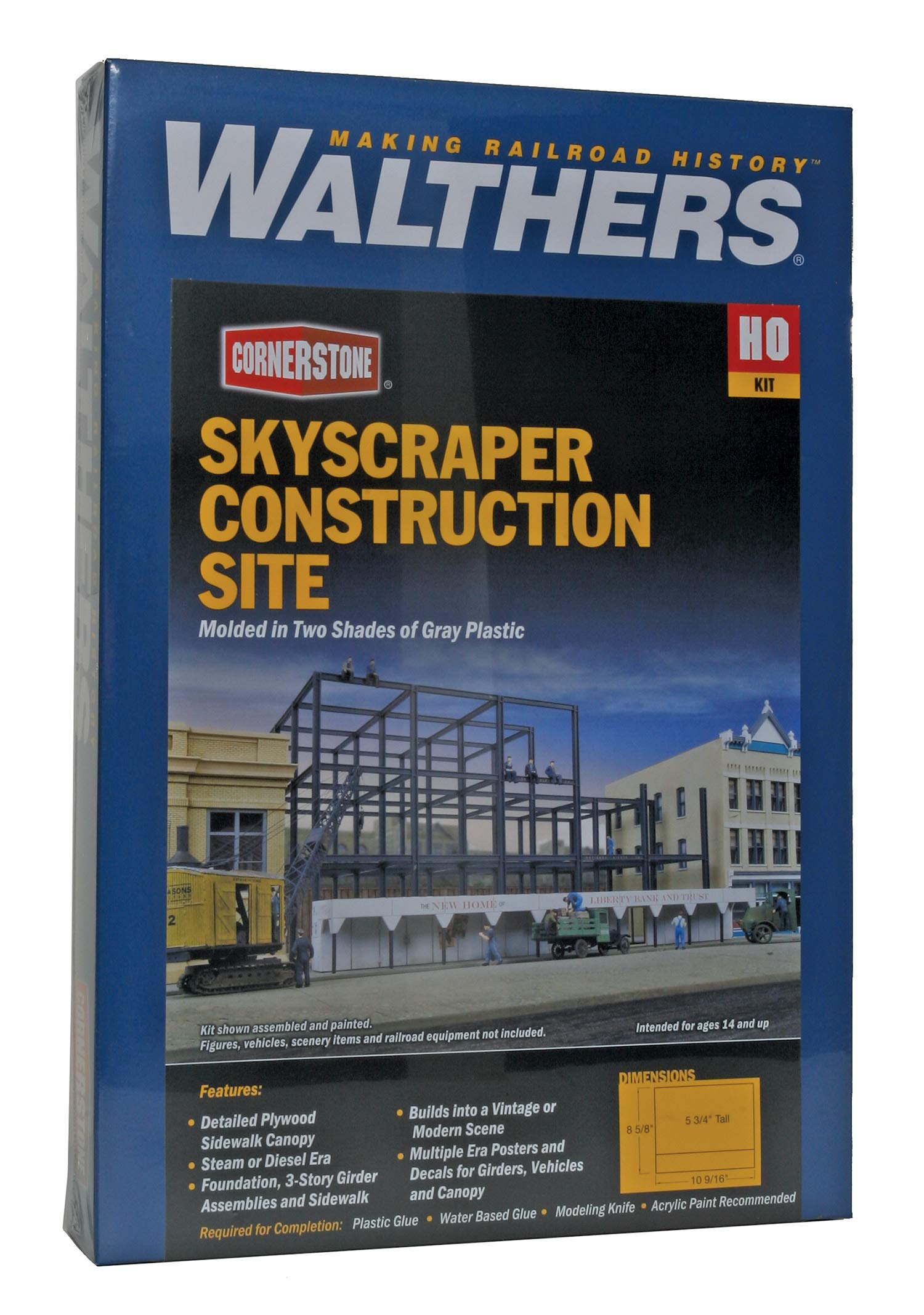 Walthers Skyscraper Construction Site Kit, 8-5/8 X 10-9/16 X 5-3/4" 21.9 X 26.8 X 14.6cm, Multi, (933-3761) - Image 6