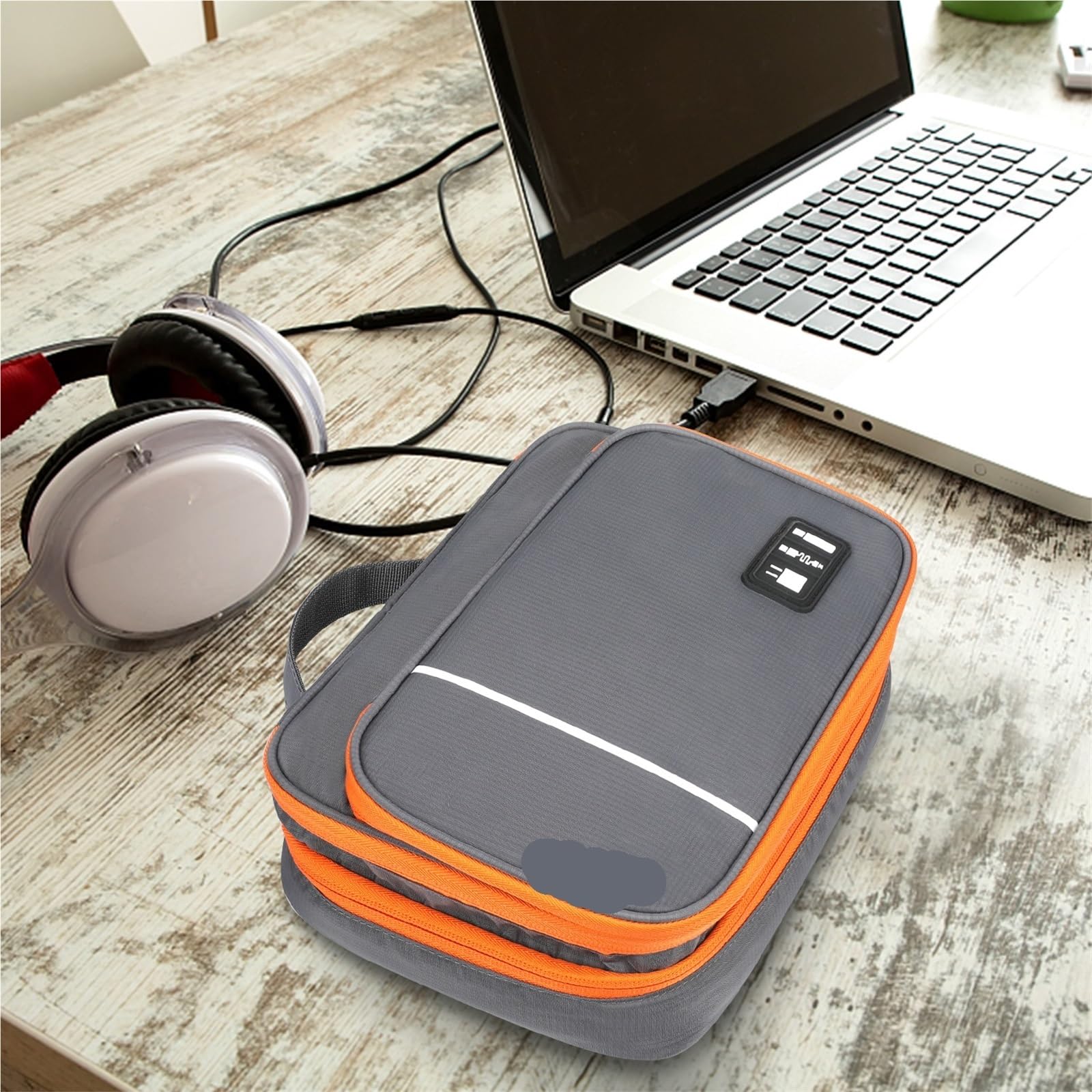 Torba na akcesoria elektroniczne, Trzywarstwowa torba na akcesoria do gier elektronicznych o dużej pojemności, kartę SD i power bank