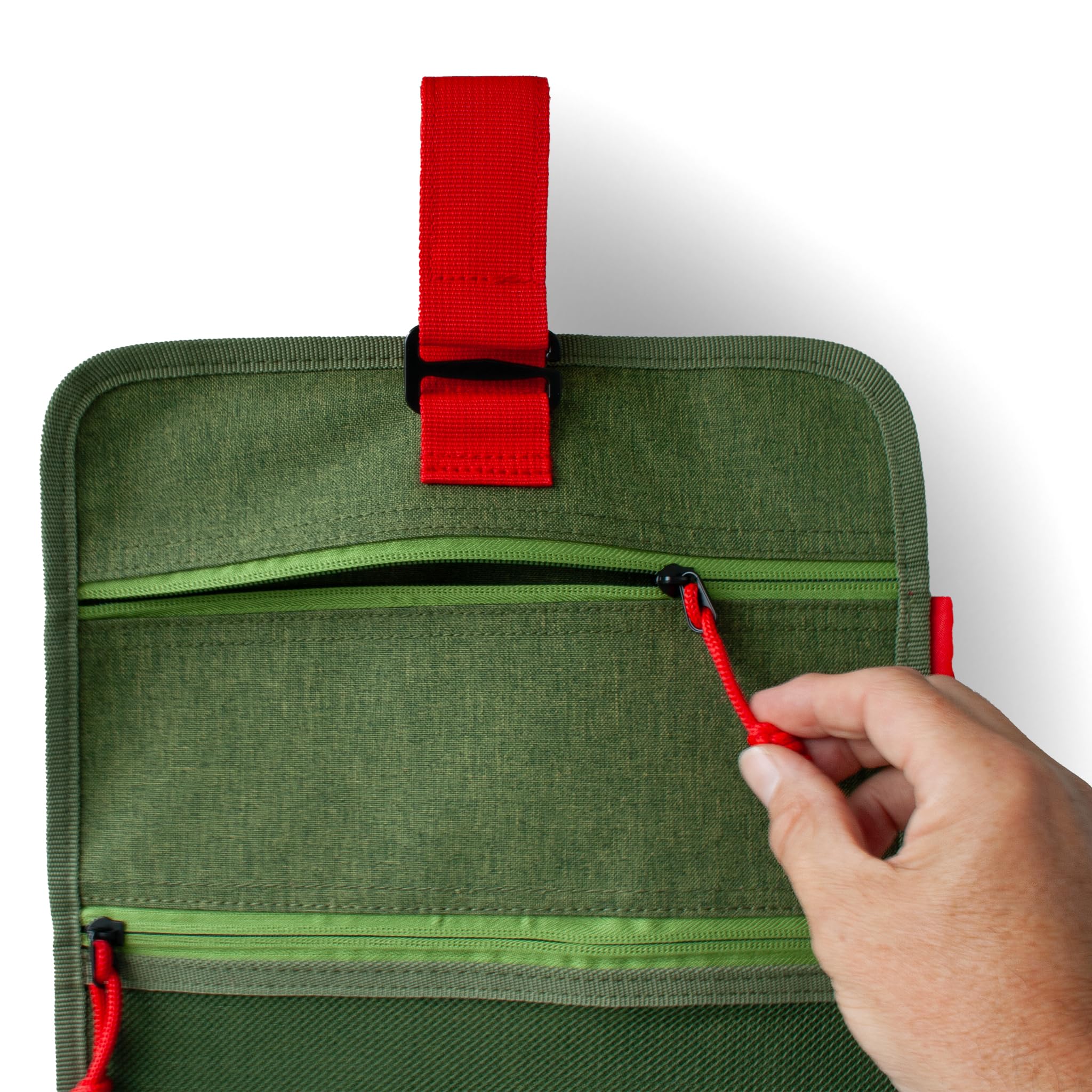 92ND.Supply Washroll - Borsa da toilette da appendere, impermeabile, verde, 4 l, con gancio e scomparto inferiore rimovibile, viaggio e uso quotidiano