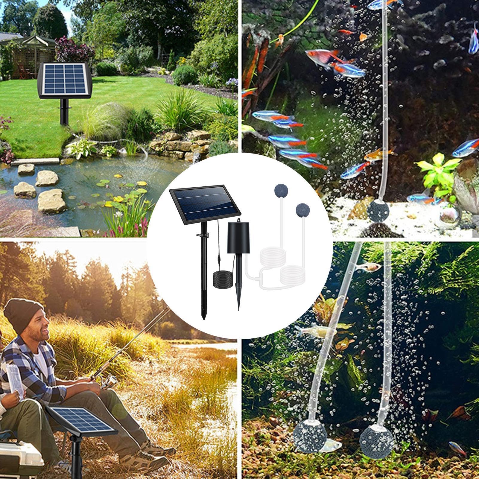 Solarteichbelüfter Für Teich Solar Wasser Luft Sauerstoffpumpe | Teichbelüfter für Gartenteich Solar-Sauerstoffanreicherung Aquarium Wassergarten Sauerstoff-Wasserspiele