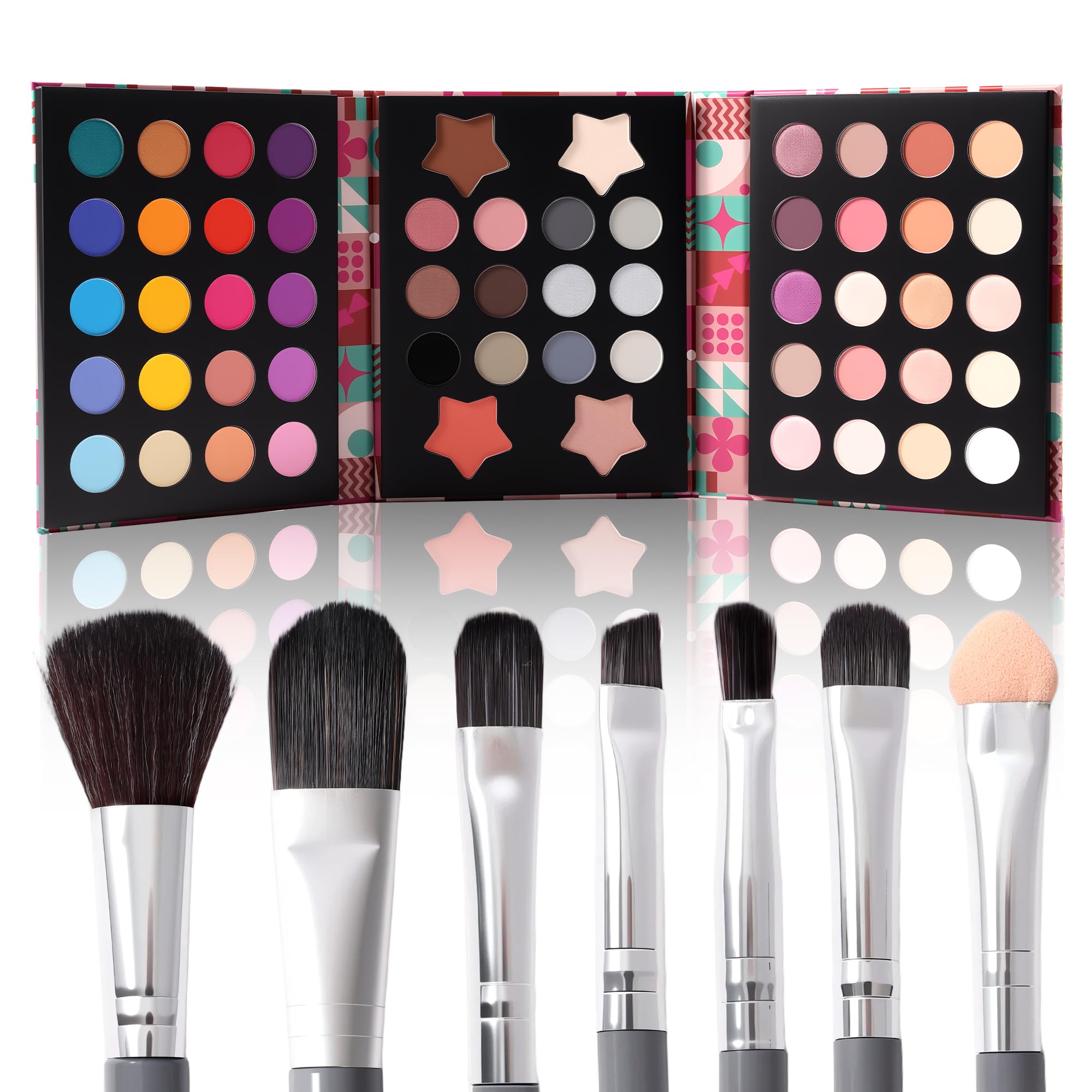 VIOLA HOUSE 56 Colors Eyeshadow Palettes,Makeup Kit Matte Glitter Shimmer Eye Shadows