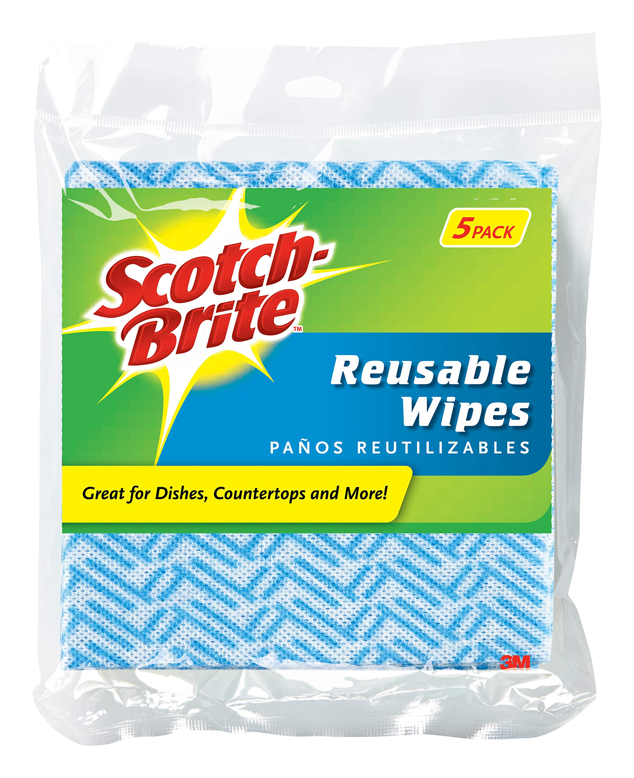 Scotch-BriteHigh Performance Kitchen Wipes, 5-Wipes/Bag, 12 Bags/Case (60 Wipes Total)
