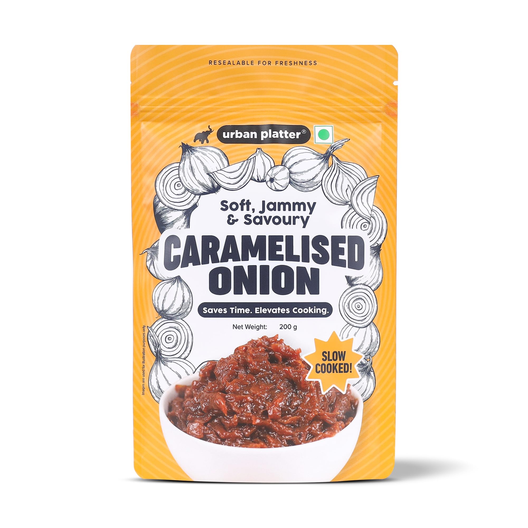 Urban Platter Caramelized Onion, 200g (Sweet-Savoury Onion Base for Pasta, Sandwiches, Gravies & Gourmet Cooking, Soft, Jammy & Slow Cooked.-image-35
