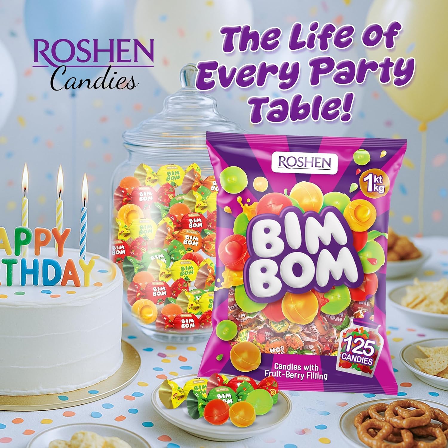 Amazon.com : Roshen Bim Bom Hard Candy, 2.2 Lbs, Assorted Fruit