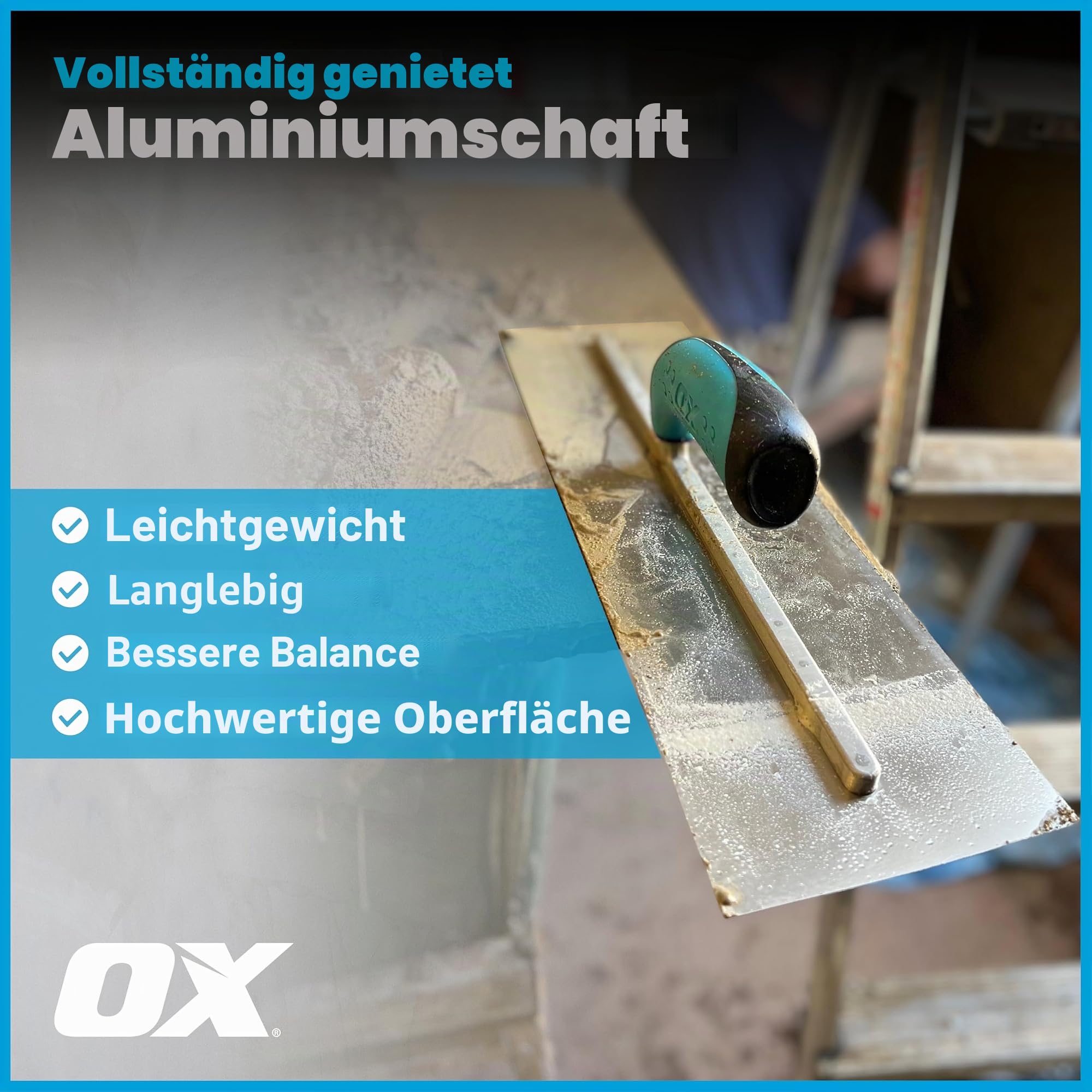 OX-P011014 Gipskelle - Pro Edelstahl Spachtelkelle - Heavy Duty Gipskelle für Finishing / Skimming / Rendering - Mehrfarbig - 127 x 356 mm