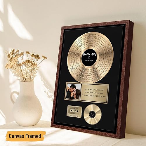 Vista 13 de VICILO Póster musical personalizado con letras de canciones, decoración sentimental perfecta, regalo de San Valentín para él, regalos de novio