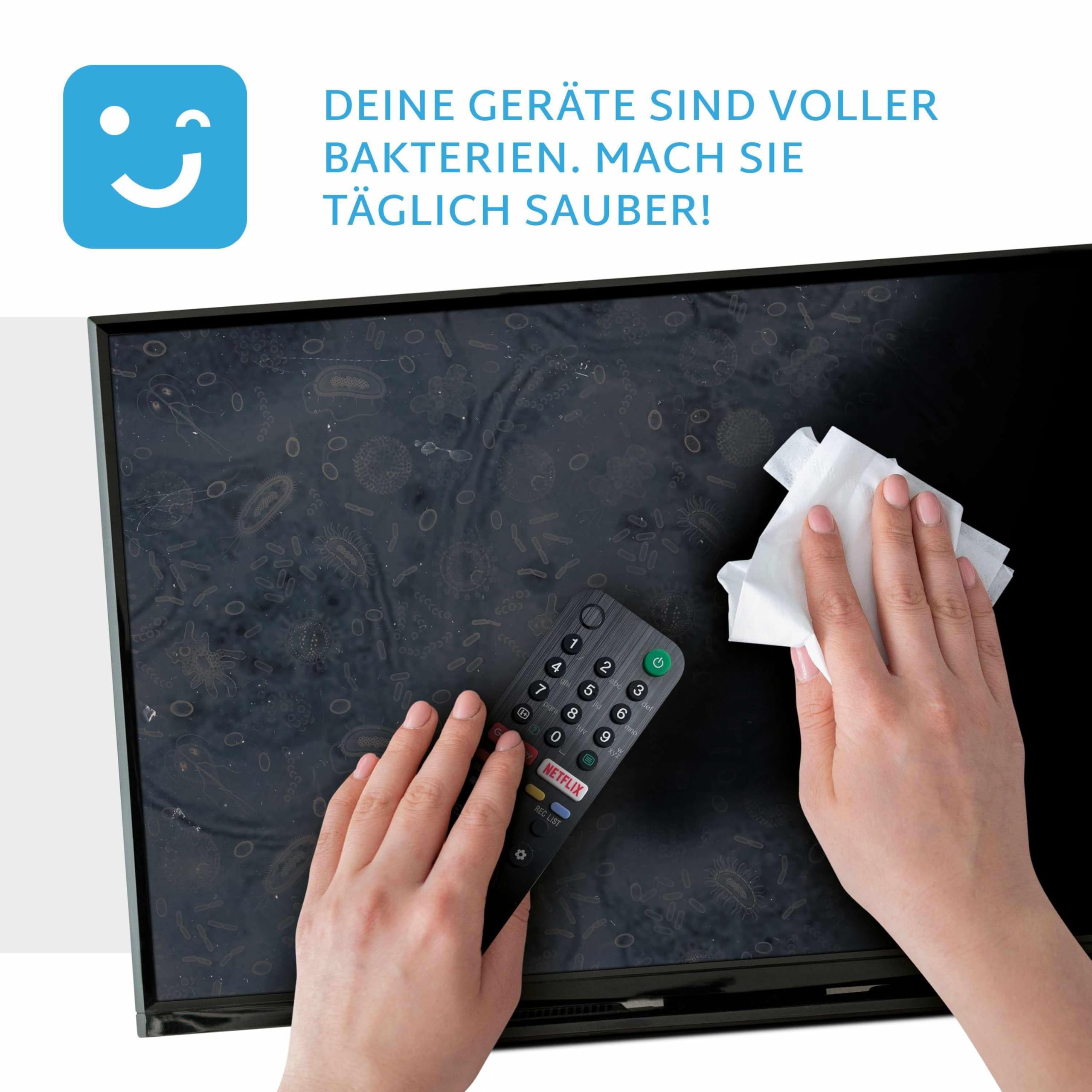 Lot de 100 lingettes de nettoyage de qualité supérieure pour écran TV, tableau blanc et grands appareils