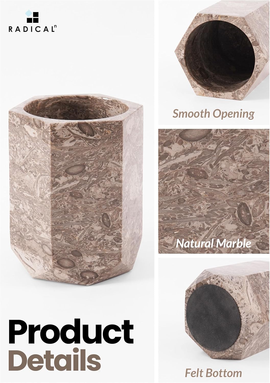 Radicaln Marble Wine Chiller Bucket 6.5" Inches Oceanic Handmade Champagne Chiller For Bar Accessories, Ideal Beverage Cooler & Wine Bottle Holder For Home Bar, Small Cooler and Wine Bucket