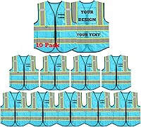 Vista 35 de Chaleco de seguridad reflectante de malla con logotipo personalizado con cremallera Chaleco de alta visibilidad para construcción al aire libre Ropa