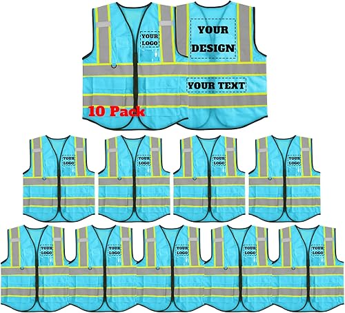 Miniatura 35 de Chaleco de seguridad reflectante de malla con logotipo personalizado con cremallera Chaleco de alta visibilidad para construcción al aire libre Ropa