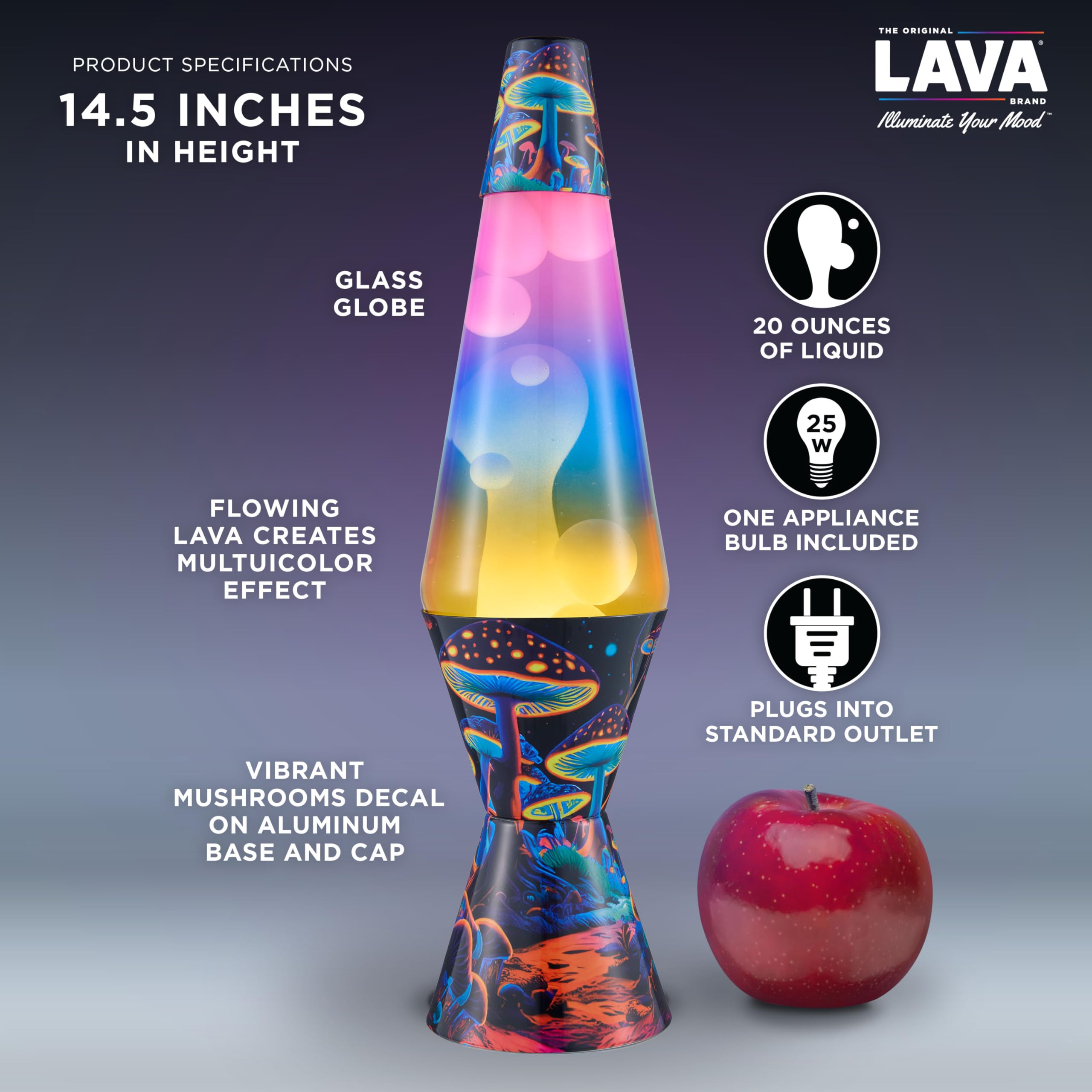 Amazon.co.jp : Lava The Original Lamp - 14.5インチ トリッピーシュ