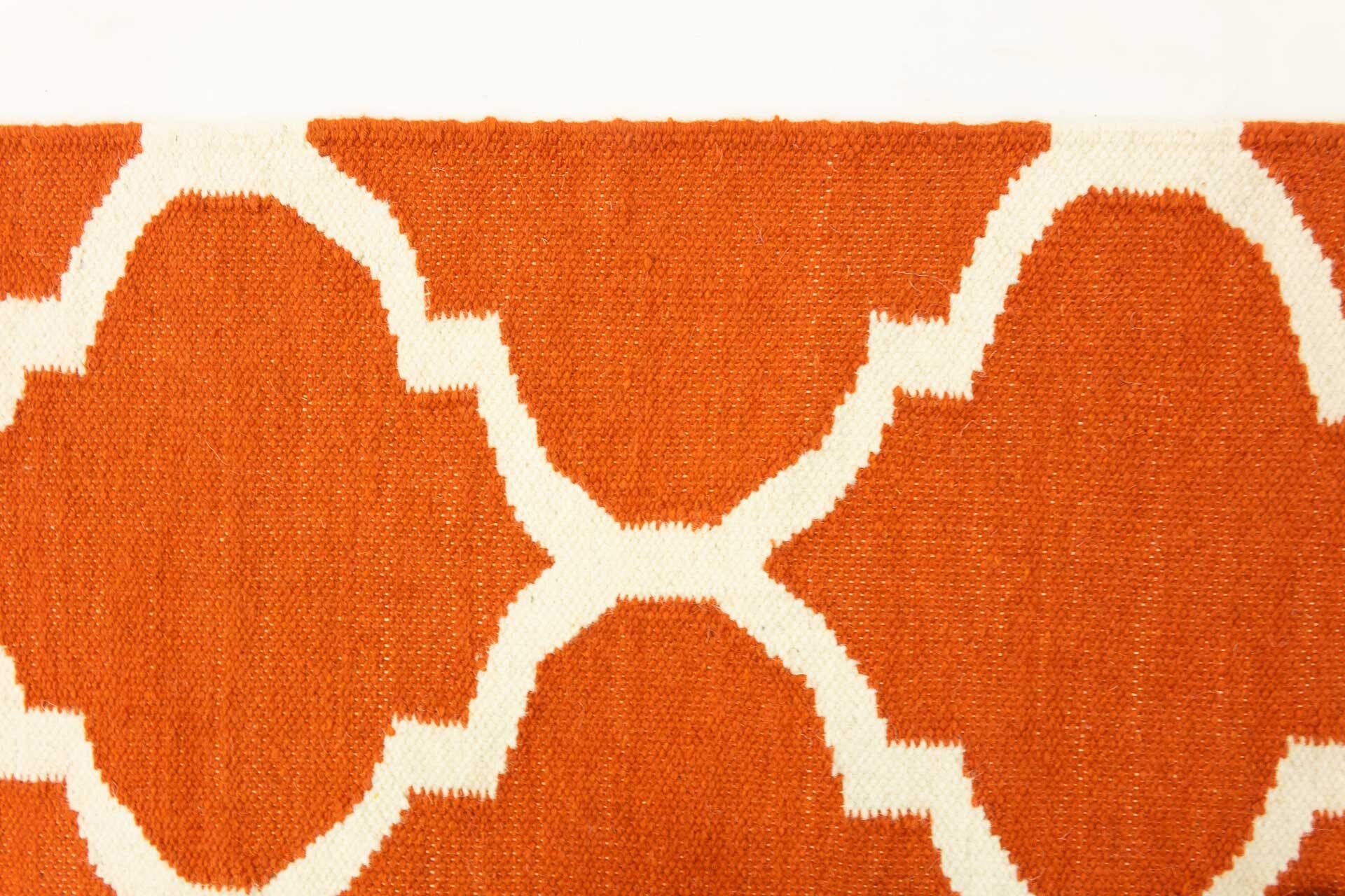 Kelim Tapis tissé à la main Orange uni 180 x 120 cm