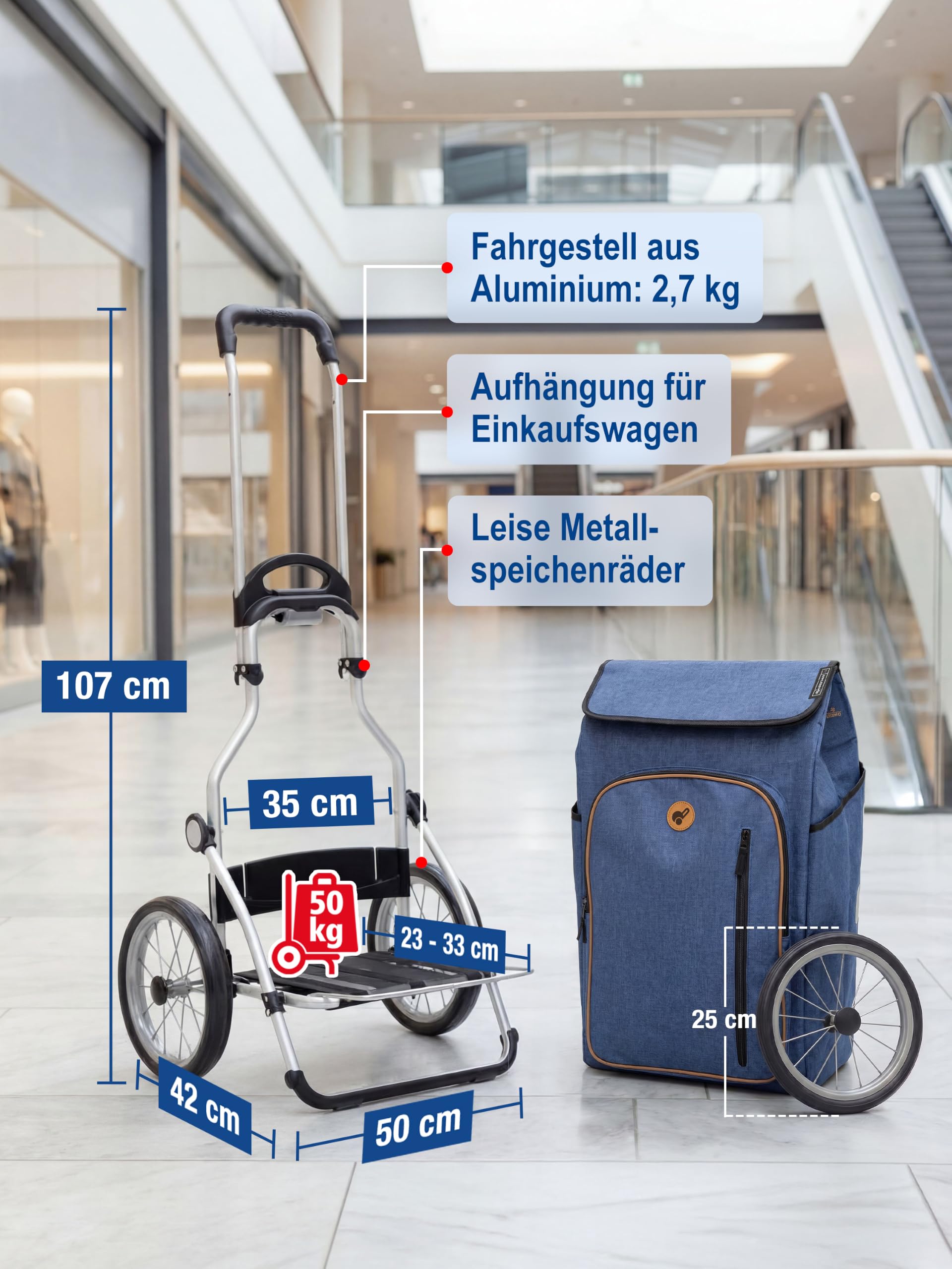 Andersen Einkaufstrolley - klappbar - 61 Liter - mit Kühlfach
