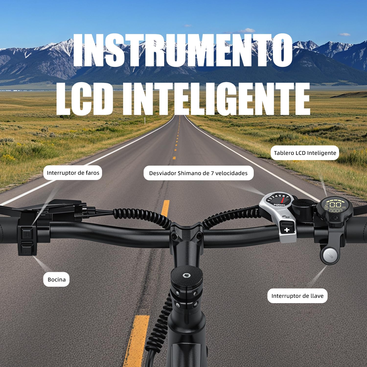Q7 Bicicleta eléctrica de 66 cm para adultos, 25 km/h 250 W, bicicleta de montaña con rango de 75 km y batería extraíble de 36 V 10 AH, bicicleta eléctrica de 7 velocidades para adultos y