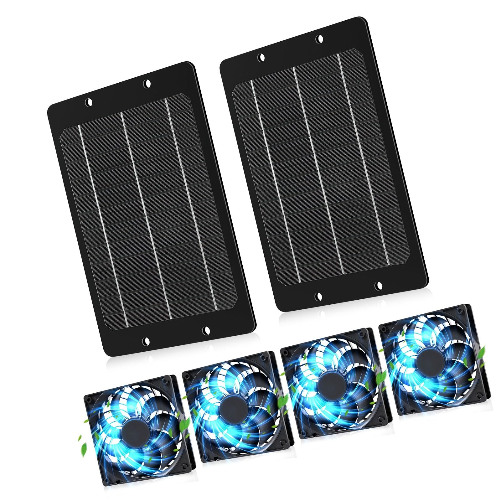 Zestaw wentylatorów solarnych z panelem do szklarni, kurnika, szopy na poddaszu, zasilany naturalnym światłem, cyrkulator powietrza, chłodzenie, przestrzeń dachowa, zestaw wydechowy, pilot