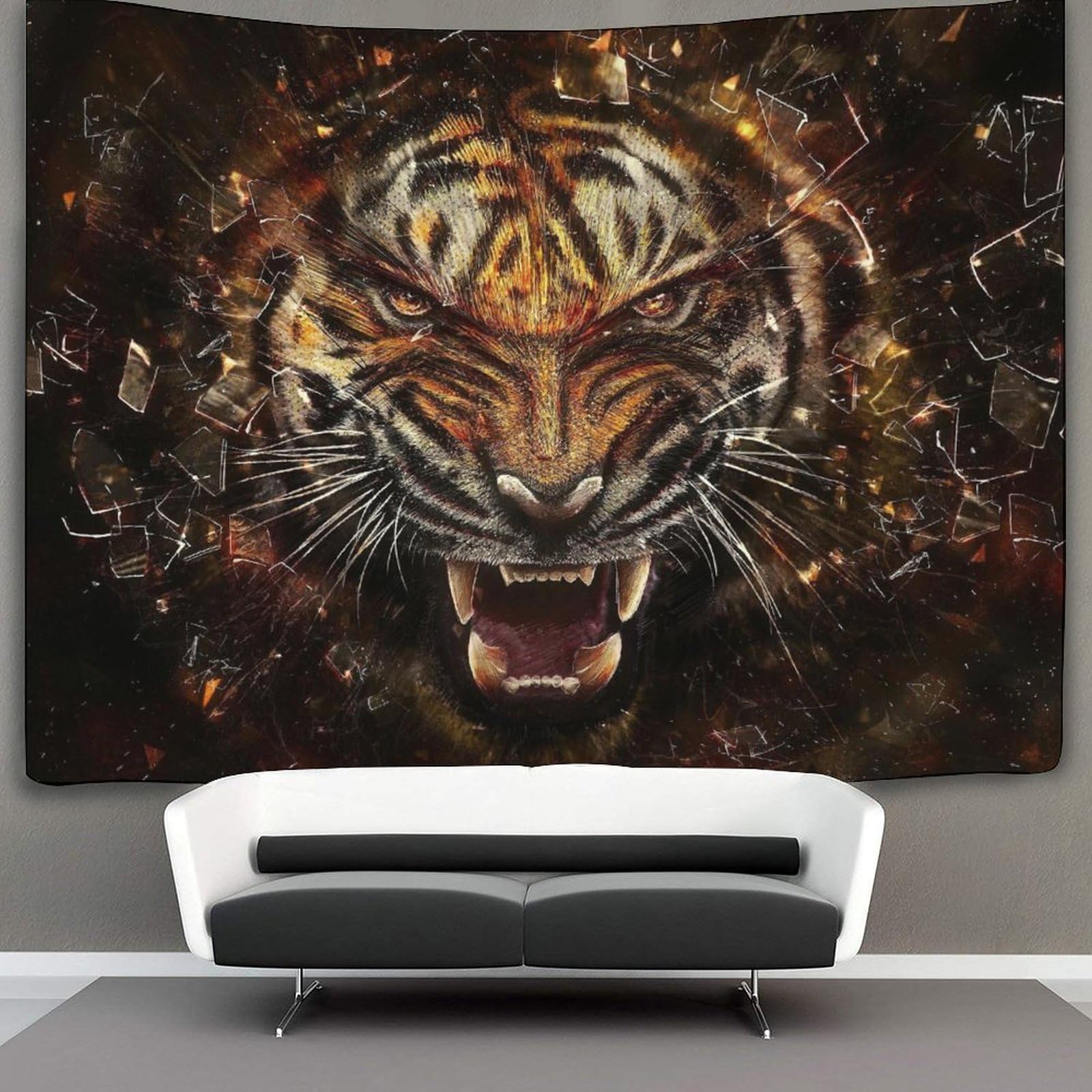 kaiyun Fierce Tiger Decor Tapestry,Animal Wall Art Tapestries Wall Hangings for Living Room Bedroom Dorm 100cmx150cm