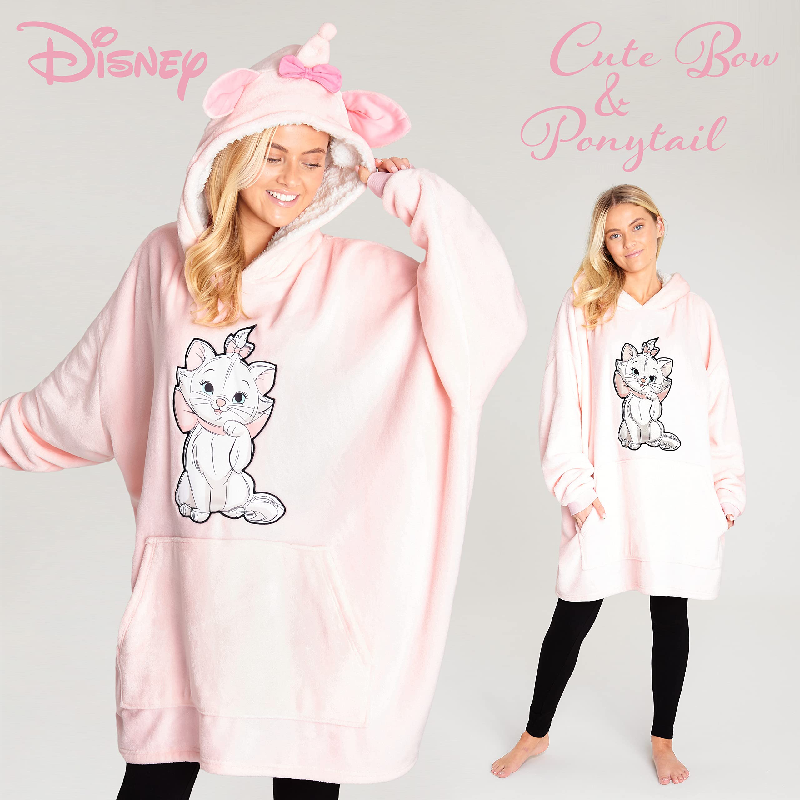 Disney Felpa Donna con Cappuccio, Oversize Blanket Hoodie Calda di Pile Minnie e Mickey