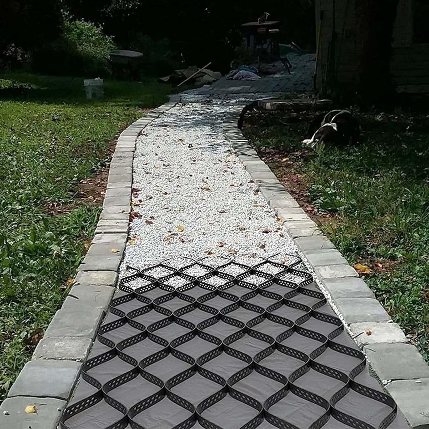 VUIKLCty Ground Grid Geogrid High Gravel Grid Stabiliser, Footpath Driveway Landscape Ground Grid, Long Geogrids(4m x 6m (13ft x 19.5ft))