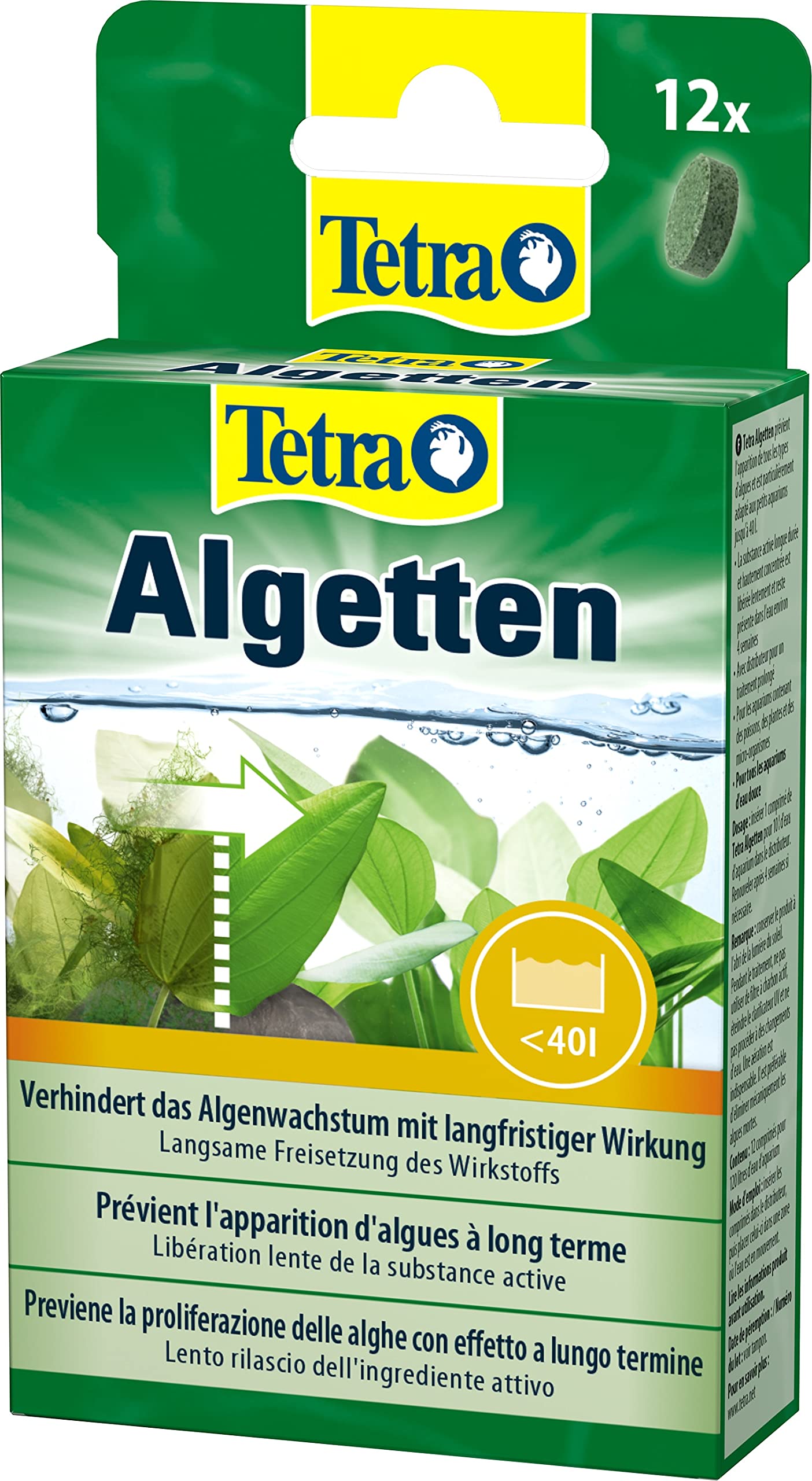 Tetra Algetten, Previene la proliferazione delle alghe con effetto a lungo termine - 12 compresse