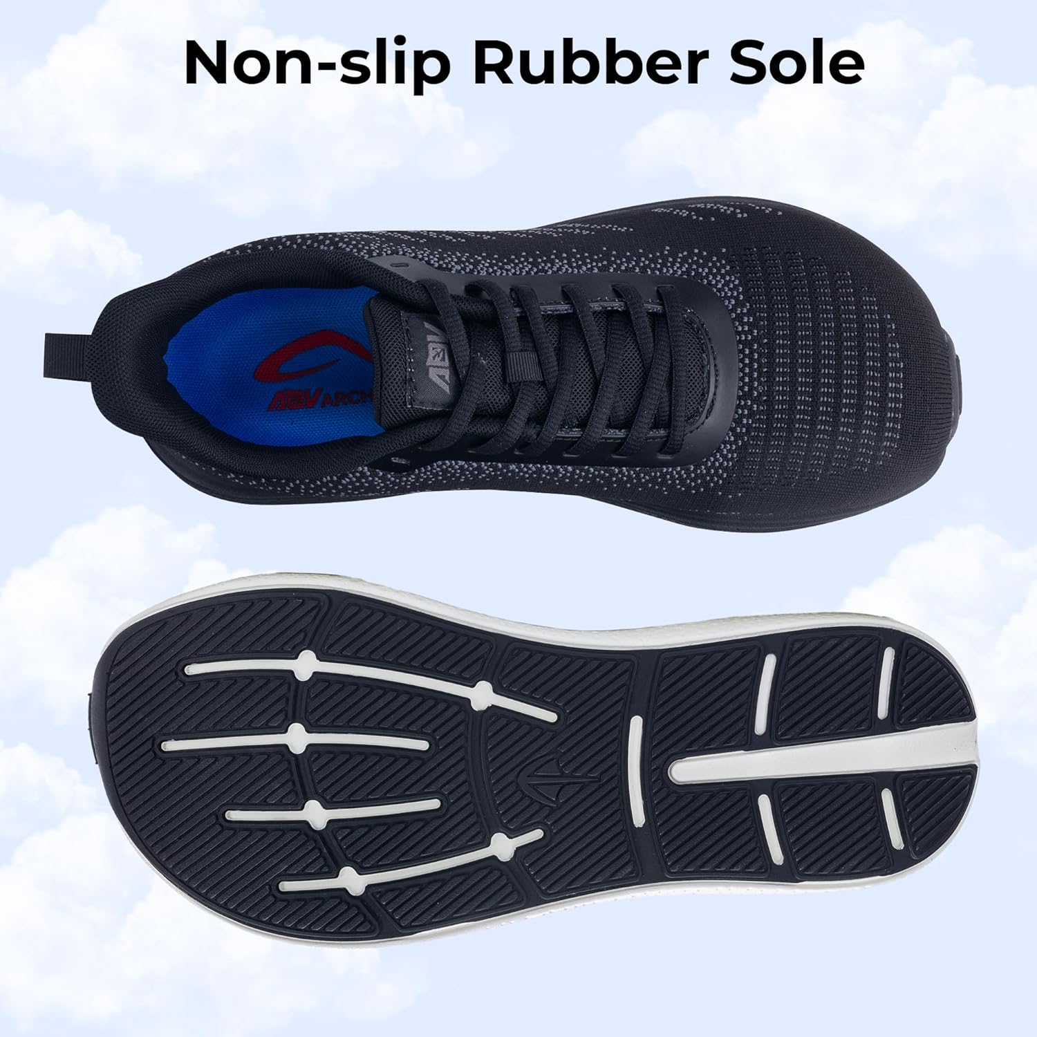 IIV Men’s Arch Support Walking Shoes for Plantar Fasciitis | Shock Absorbing Wide Toe Box Tennis Running Shoes Daily Comfort - Image 6