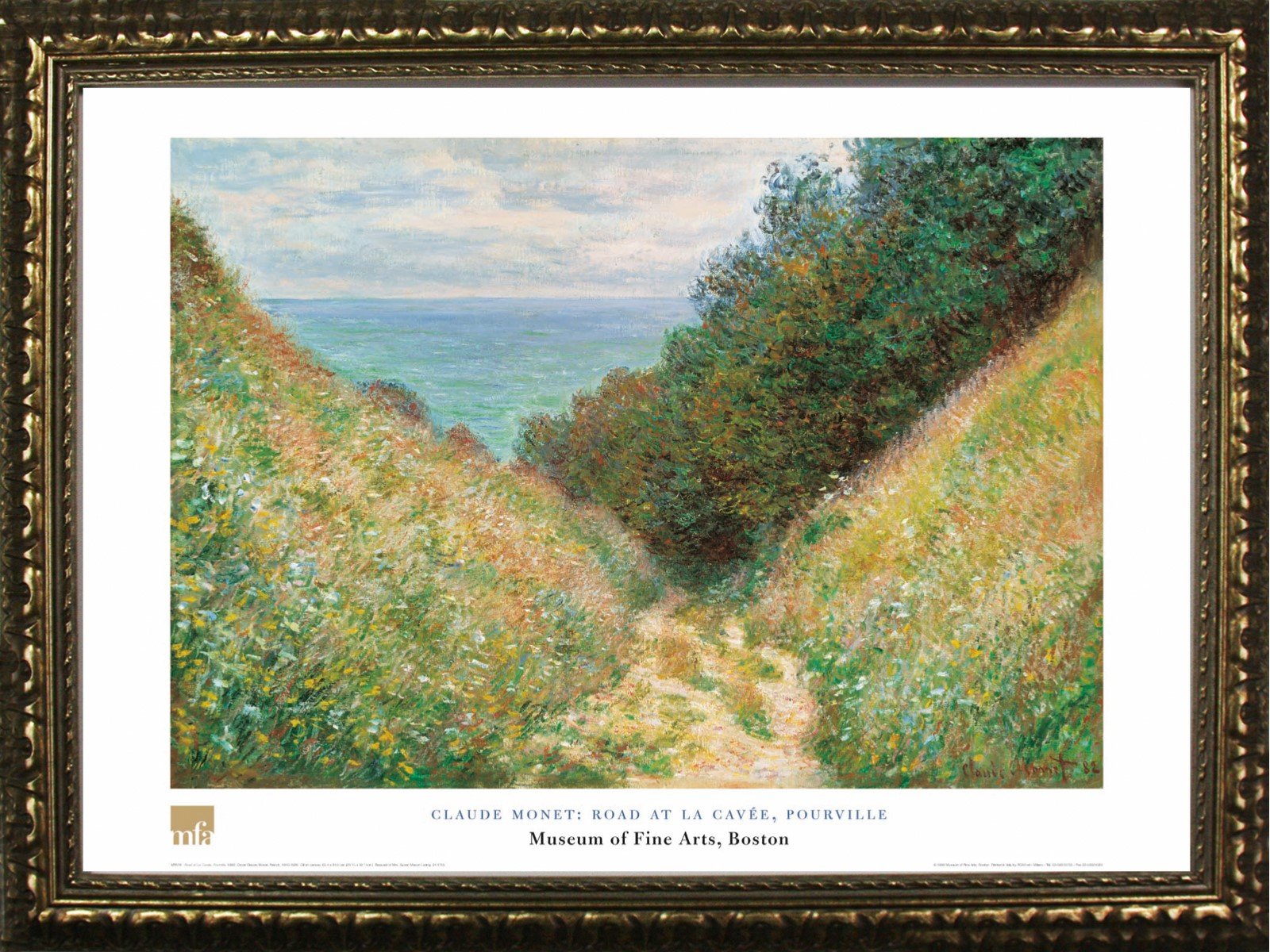 Amazon.com: Framed Road at La Cavee, Pourville by Claude Monet