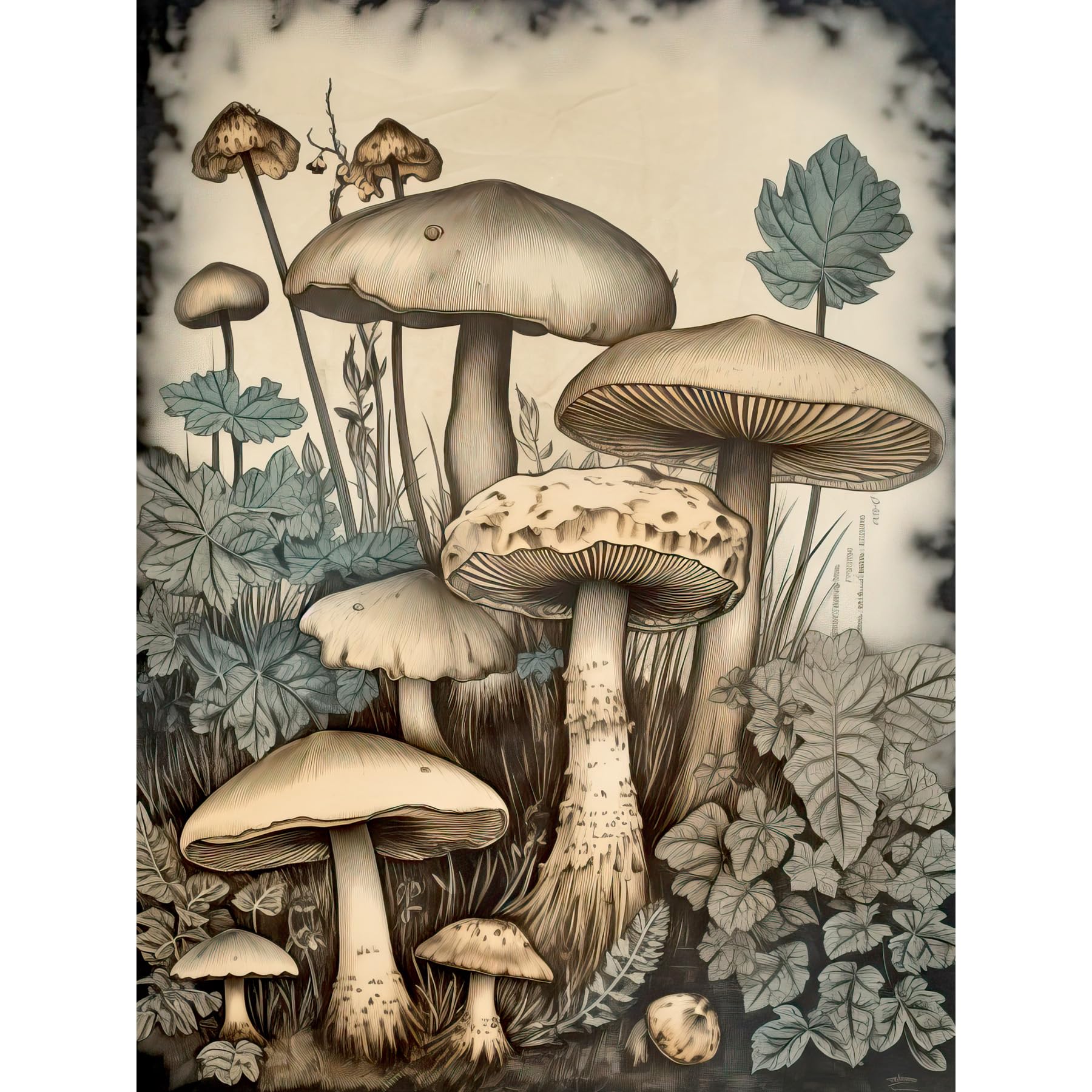 Artery8 Mushroom Fungi Watercolour Vintage Cottagecore Aesthetic Rustic Decor Large Wall Art Poster Print Thick Paper 18X24 Inch