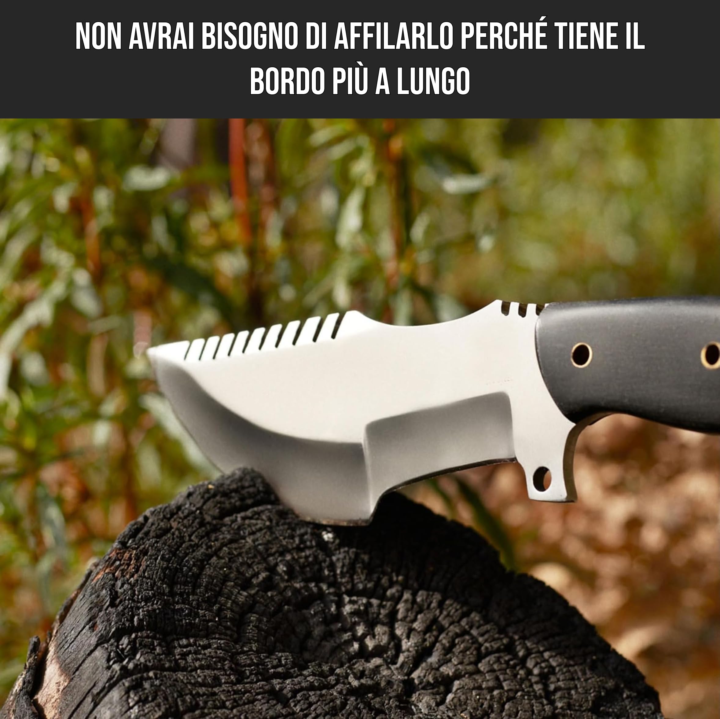BIGCAT ROAR Black Jaguar Tracker D2 - Coltello Tracker Artigianale in Acciaio D2 30 5 cm - Manico in Micarta e Fodero in Cuoio - Bushcraft Campeggio Sopravvivenza - Regalo Uomo Cacciatore