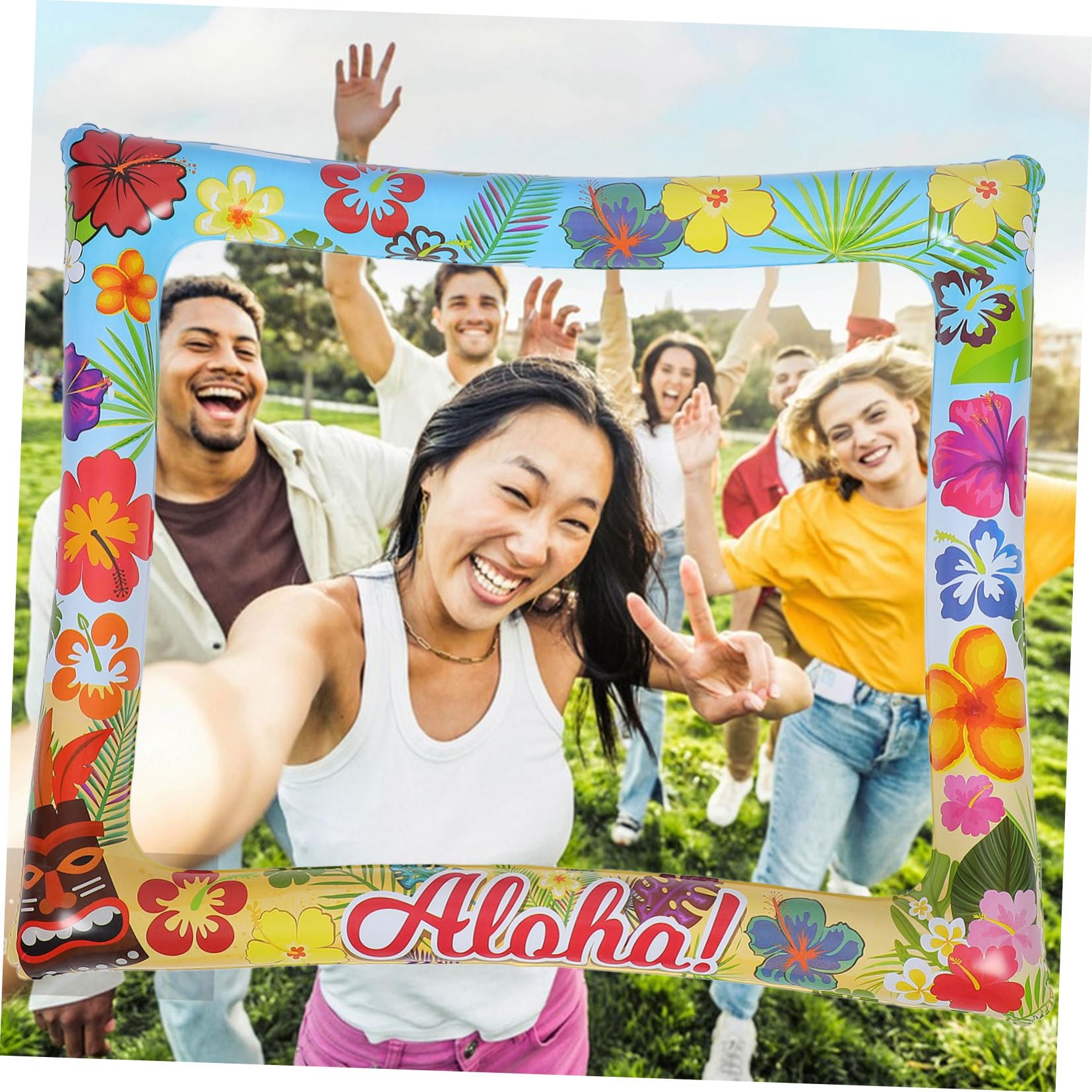 TOYANDONA 2 Stück Aufblasbarer Fotorahmen Bunte Party Deko für und Foto Events für Sommerhochzeiten und Strandpartys Leicht und Reißfest für Unvergessliche Erinnerungen