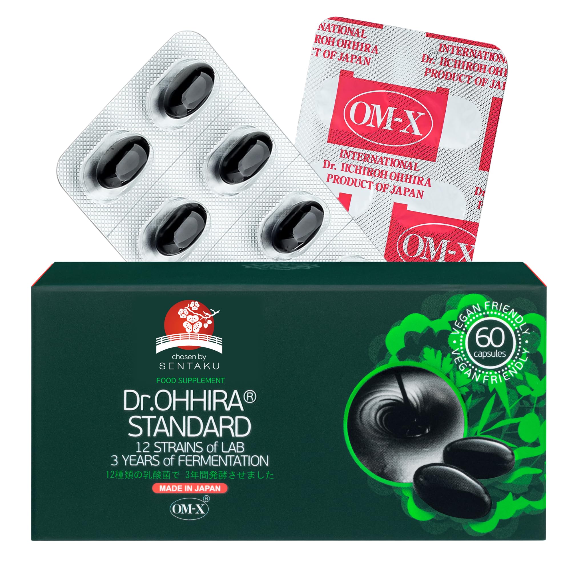 Dr. Ohhira® Standard – Integratore Alimentare Con Probiotici E Postbiotici OM-X®, 1 Miliardo Ufc, 12 Colture Batteriche Vive, Fermentazione Naturale 3 Anni, 60 Capsule-image