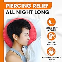 Vista 2 de Cheer Collection Almohada de dona para recuperación de piercings de oreja, almohada de lujo de microfibra para dormir de lado, para dormir