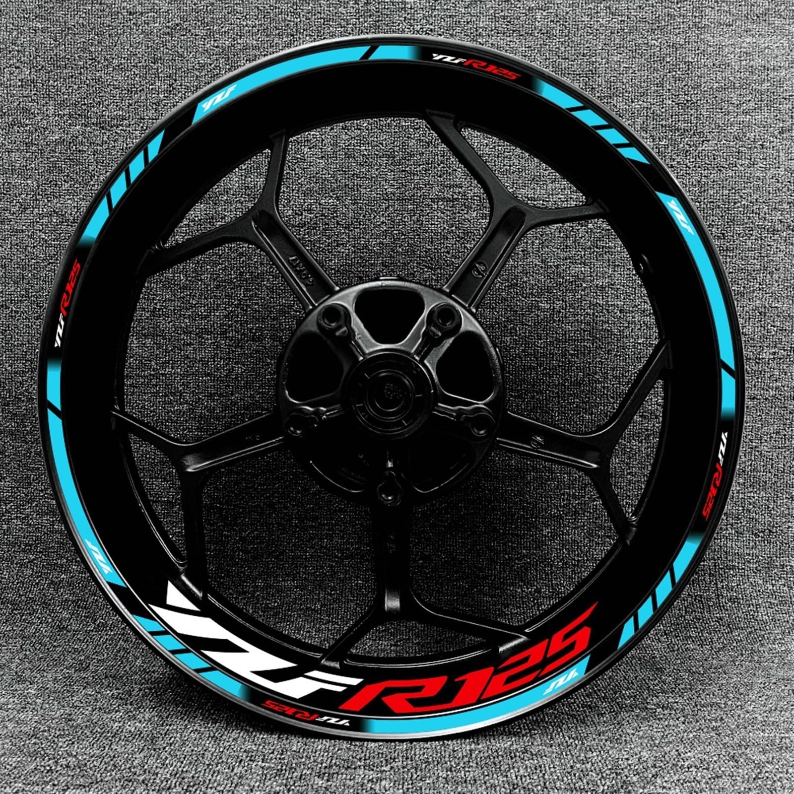 Accessories Motorcycle Reflective Rim Edge Emblem Stripes Wheel Stickers Decals for Yamaha YZF R125 Decorative(Color19)