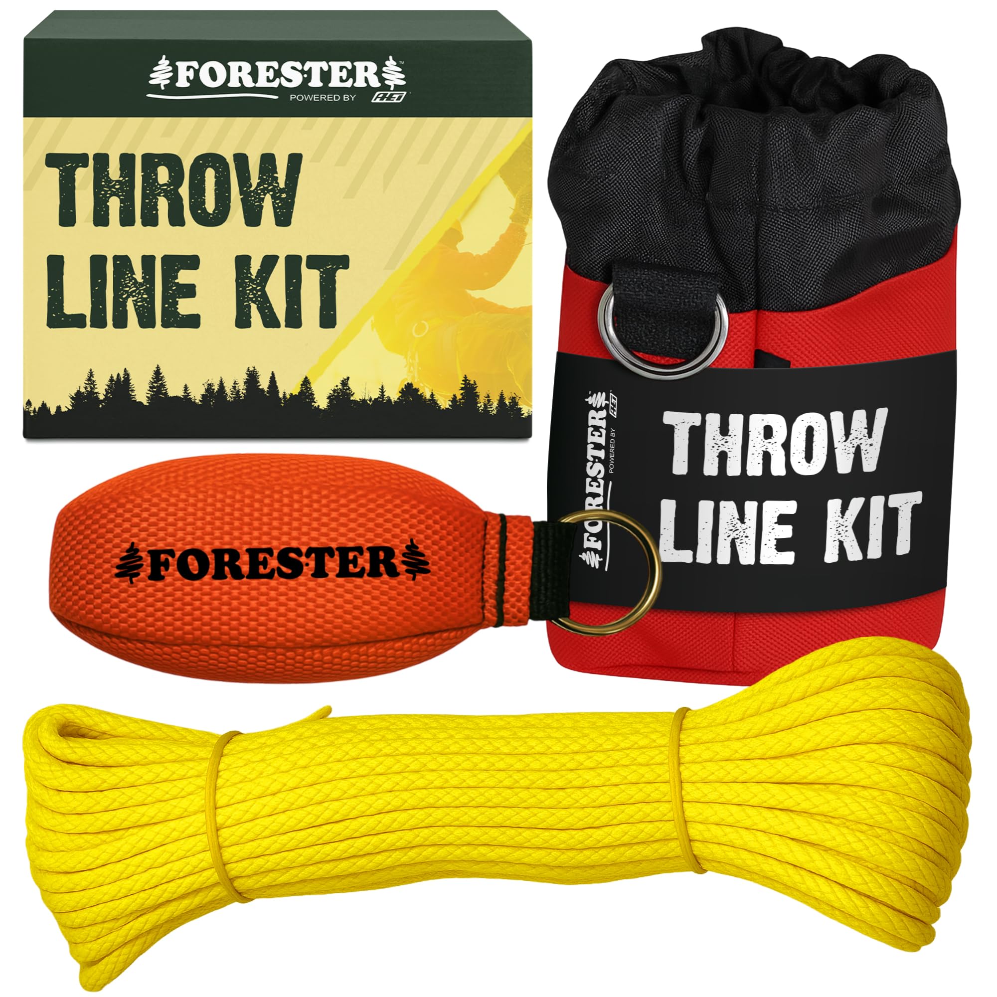 FORESTER Professional Arborist Throw Line Kit with Storage Bag | Tree Felling Equipment with Arborist Throw Weight and Storage Bag (11oz)