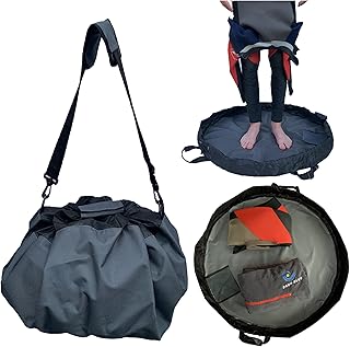 Deep Blue Wetsuit changing mat. Secure wrap handles, padded shoulder strap, Drawstring, pocket, Durable waterproof. Ideal for Water Sports Surfing Wild Swimming SUP Kayaking Triathlon