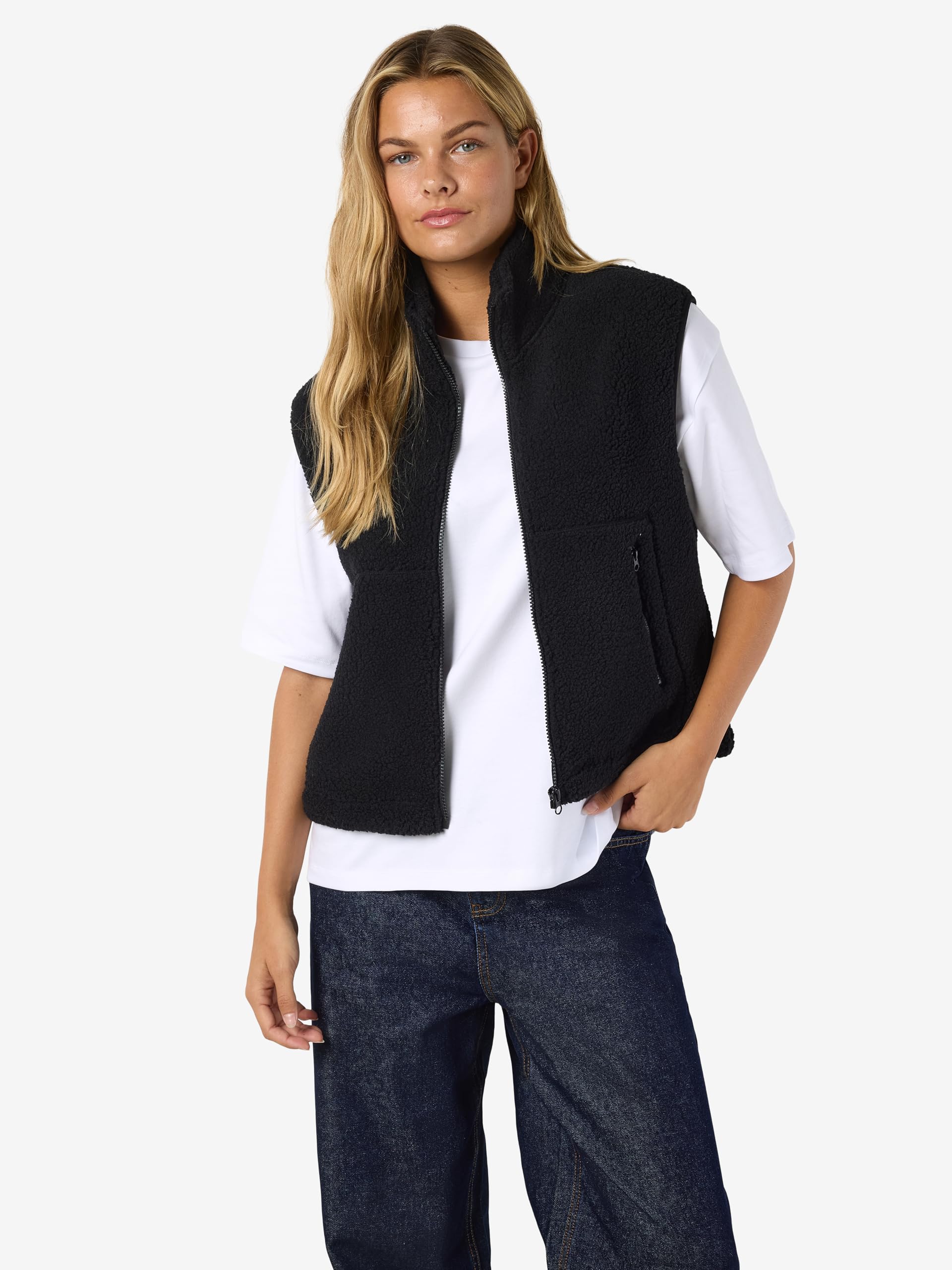 NOISY MAY Nmmasey Short Teddy Vest Fwd Noos Nmmasey - Pantaloncini Teddy Fwd Noos Donna (Pacco da 1)