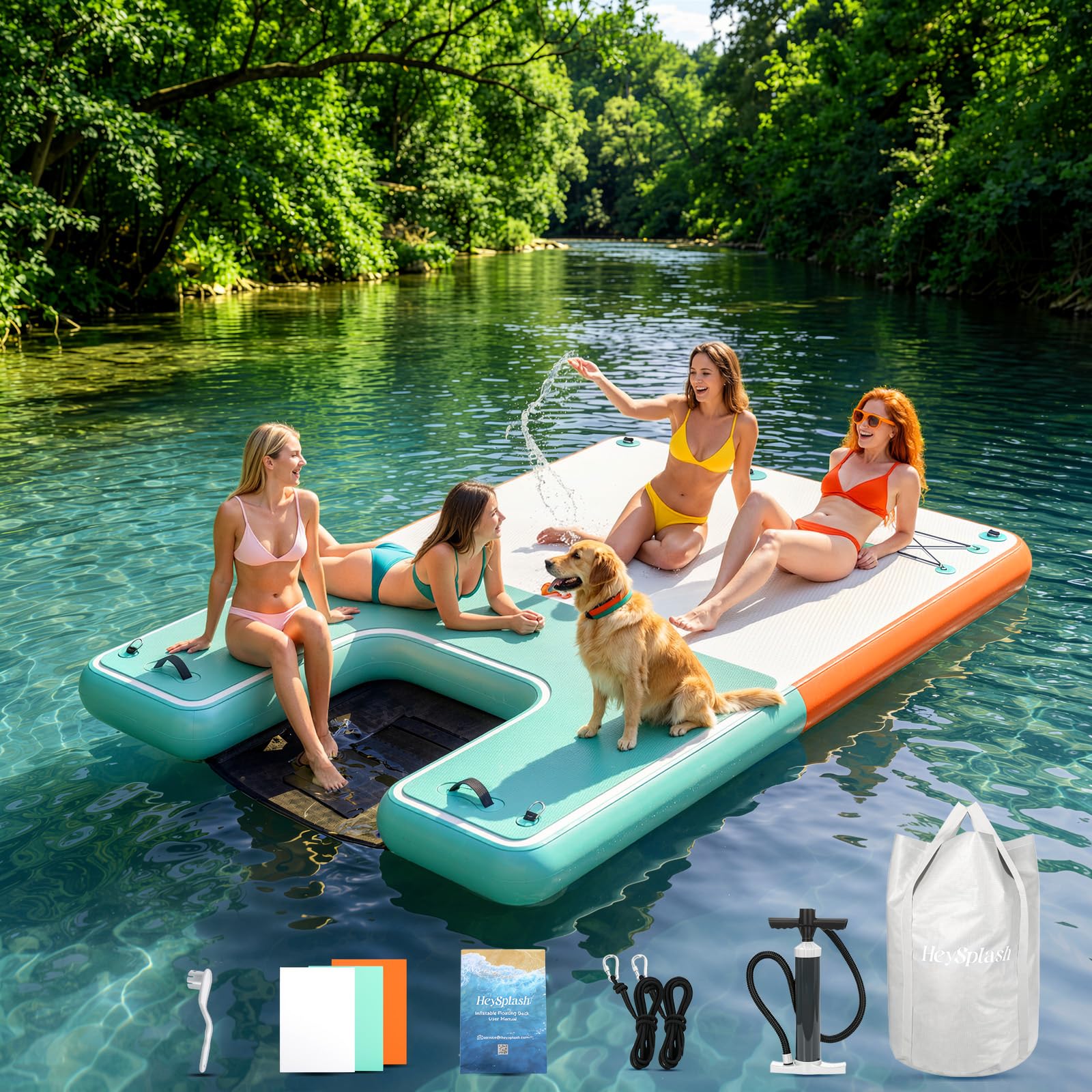 5% Off HeySplash Inflatable Floating Dock 8x6ft