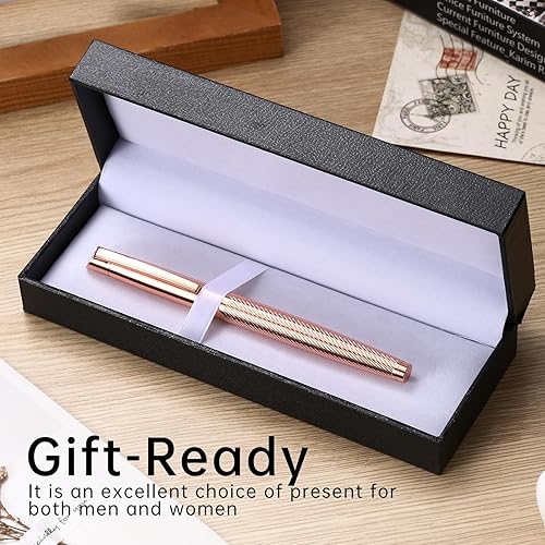 Miniatura 2 de Eslye Rollerball - Bolígrafos de tinta líquida para mujer, caja de lujo, tinta negra, bolígrafo recargable para oficina ejecutiva, profesional,