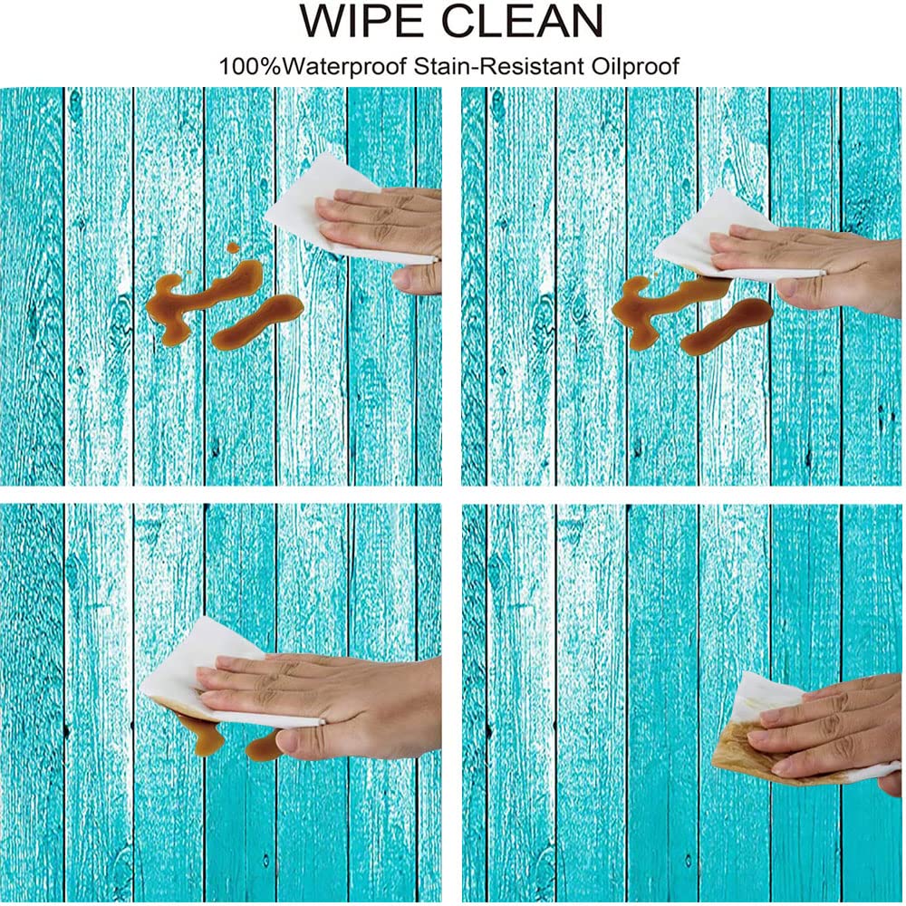 Housse De Table Carrée Turquoise, Bord élastique, Tissu Polyester Résistant à L'eau Et à L