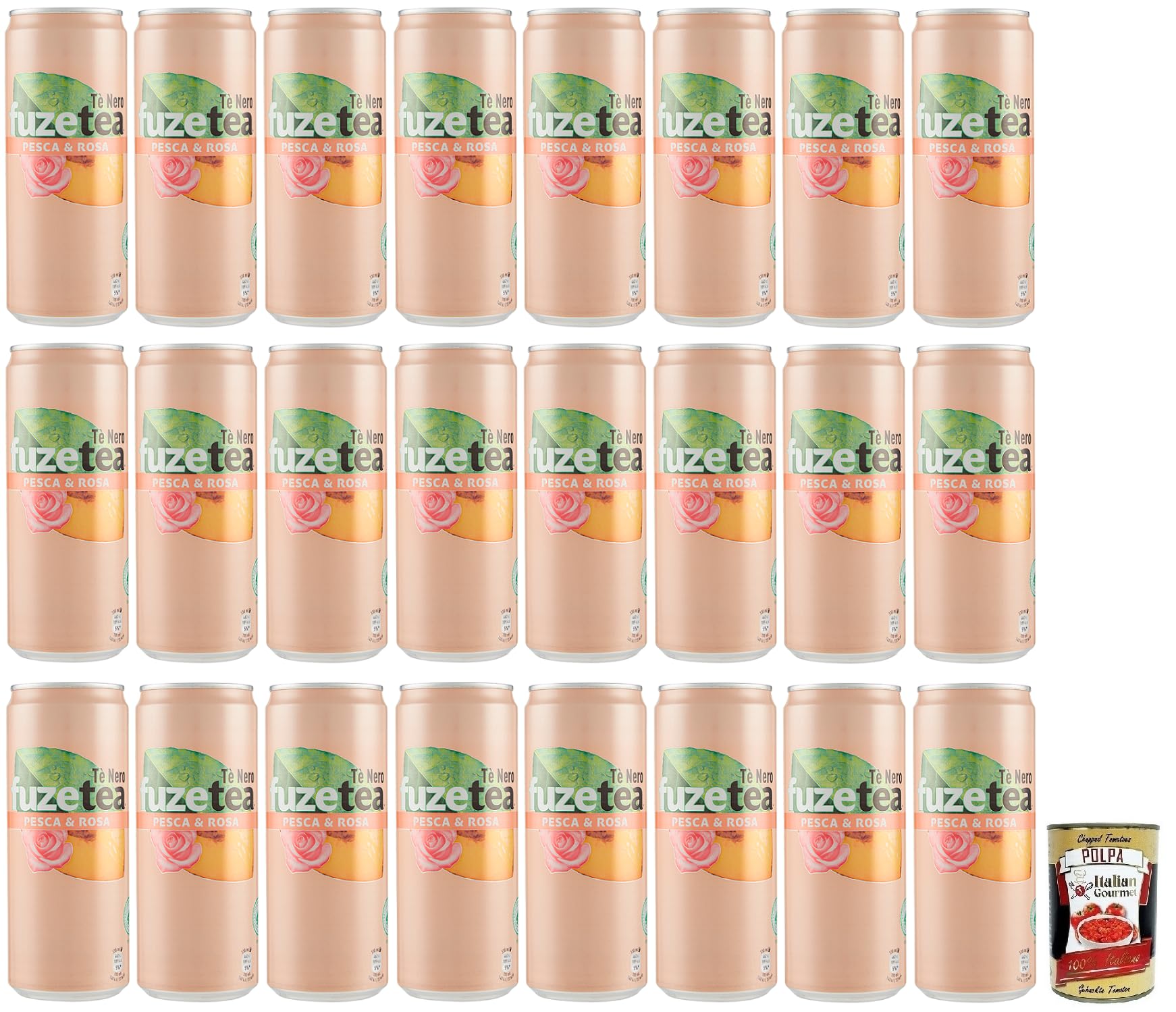 Italian Gourmet Tè Pesca e Rosa Eistee Bevanda analcolica Dosen 24 x 330ml