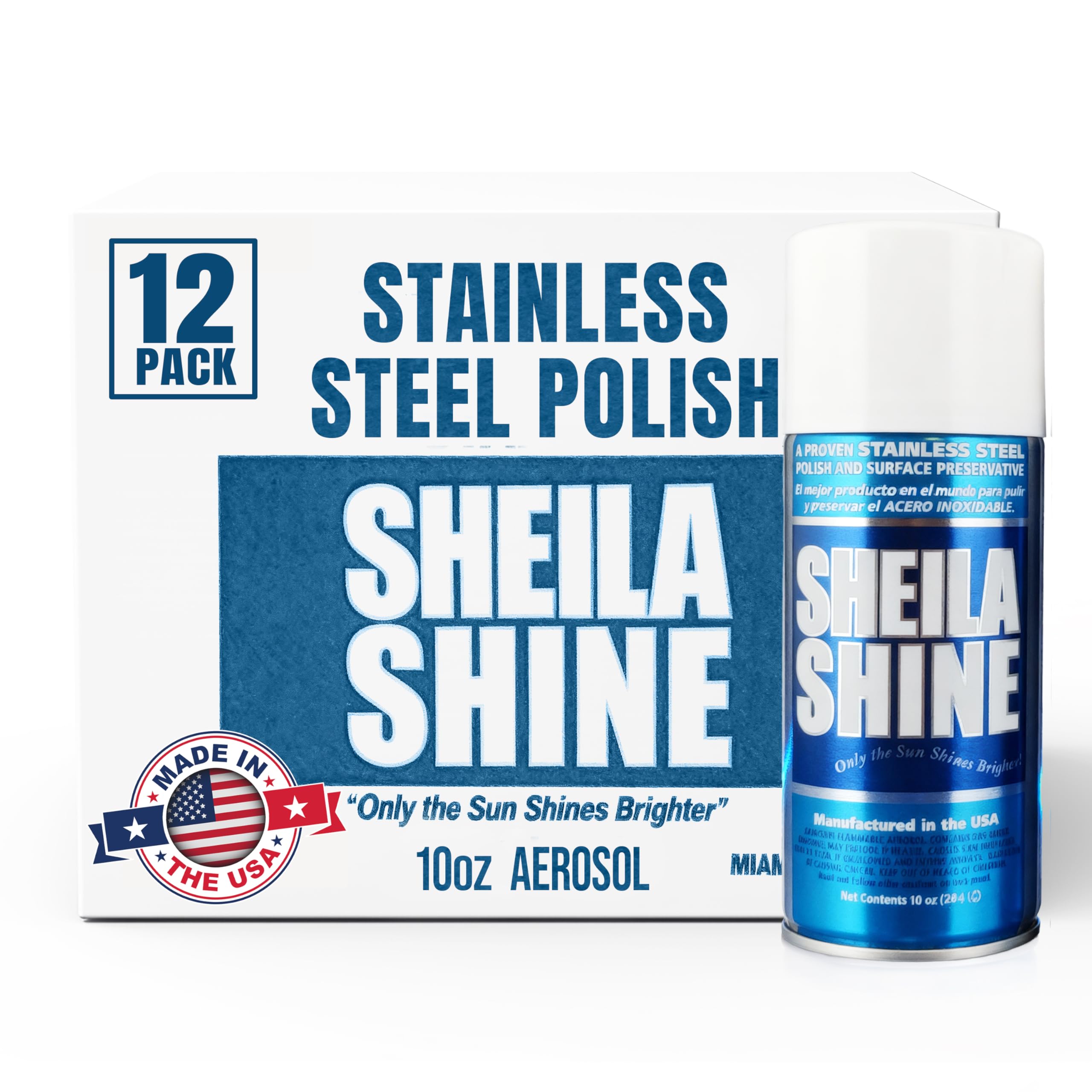 12 x 10oz Stainless Steel Cleaner and Polish - Cleans, Polishes & Protects Kitchen Appliances, Refrigerators, Sinks, Ovens & Grills - Residue & Streak Free Shine - Stainless Steel Cleaner for Sink