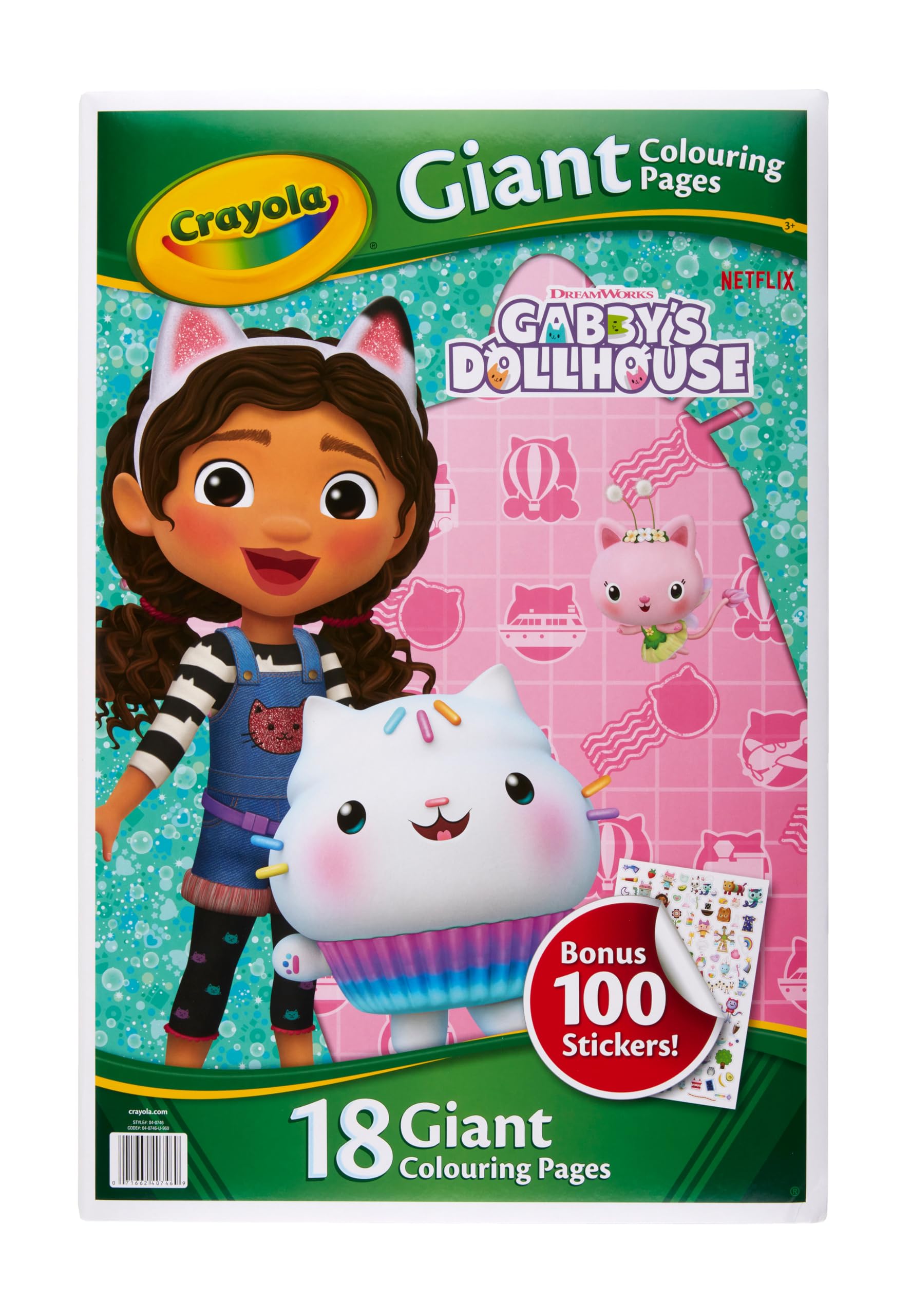 CRAYOLA Giant Colouring Book - Gabby's Dollhouse, Multicolor