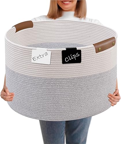 Almacenamiento de mantas XXXL para sala de estar de 22 x 14 pulgadas Cesta de lavandería extragrande Cesta de almacenamiento de juguetes para bebé