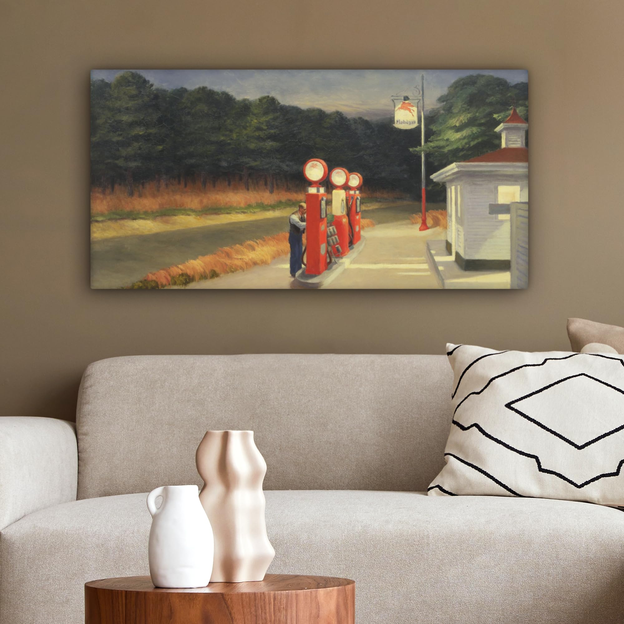 MuchoWow© Leinwand Bilder, Einzigartige Wanddeko mit Rahmen, Benzin